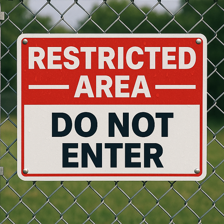 Restricted Area Do Not Enter Sign – 13x13 Security Warning Sign | Safety & Access Control Notice