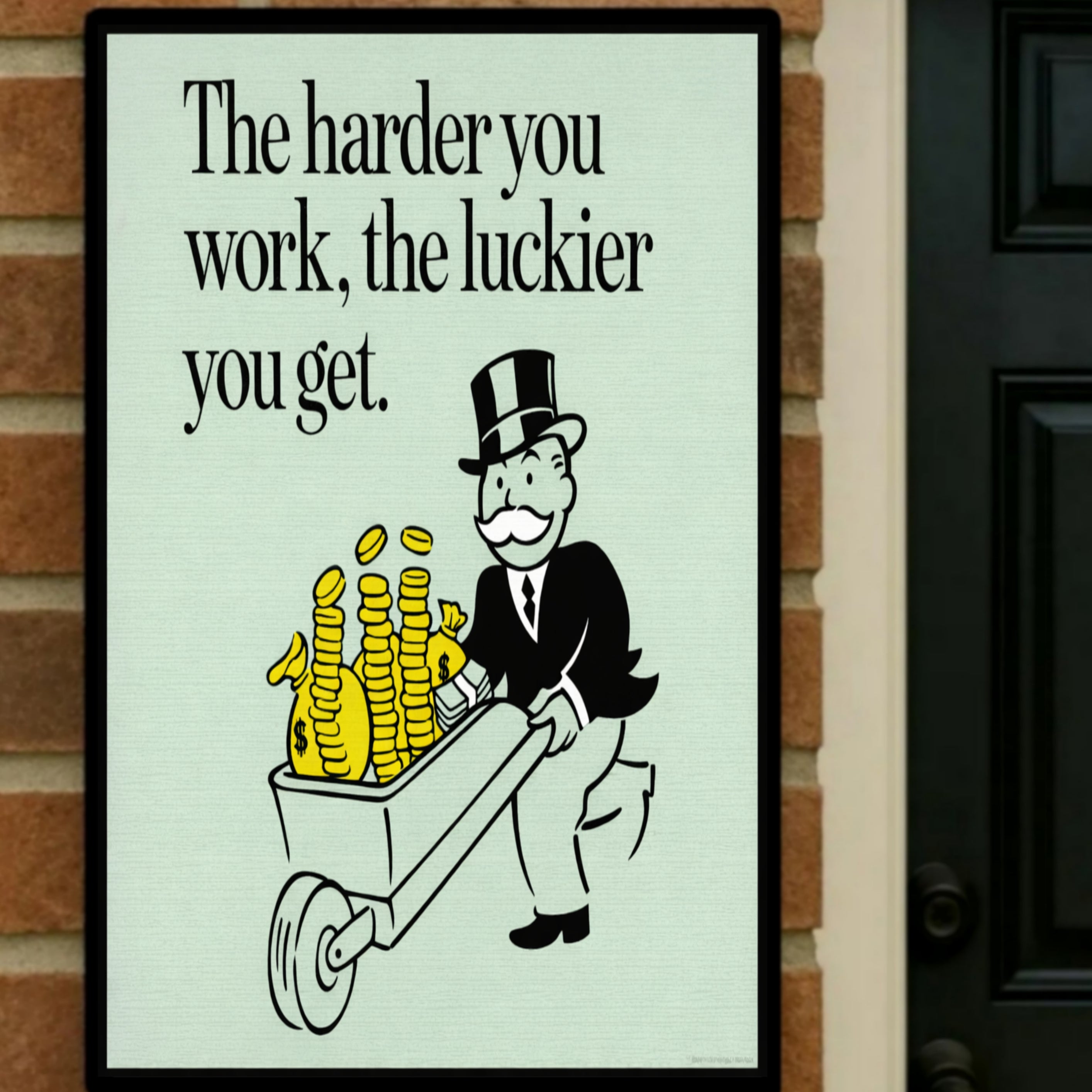 The Harder You Work The Luckier You Get Poster – 13x19 Laminated Motivational Wall Art