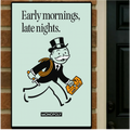 Early Mornings Late Nights Motivational Poster – Hustle Mindset Wall Art | 13x19 Laminated Print