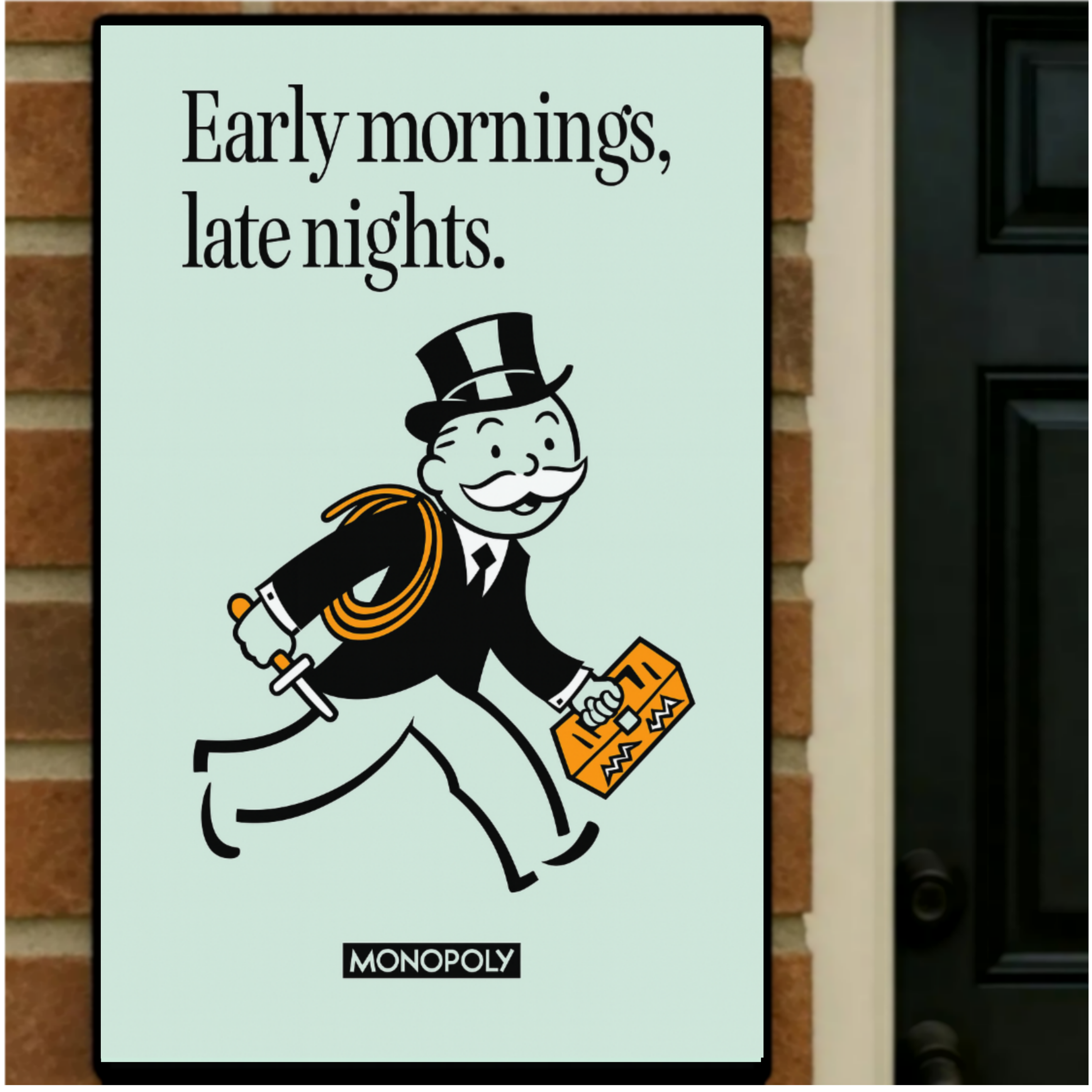 Early Mornings Late Nights Motivational Poster – Hustle Mindset Wall Art | 13x19 Laminated Print