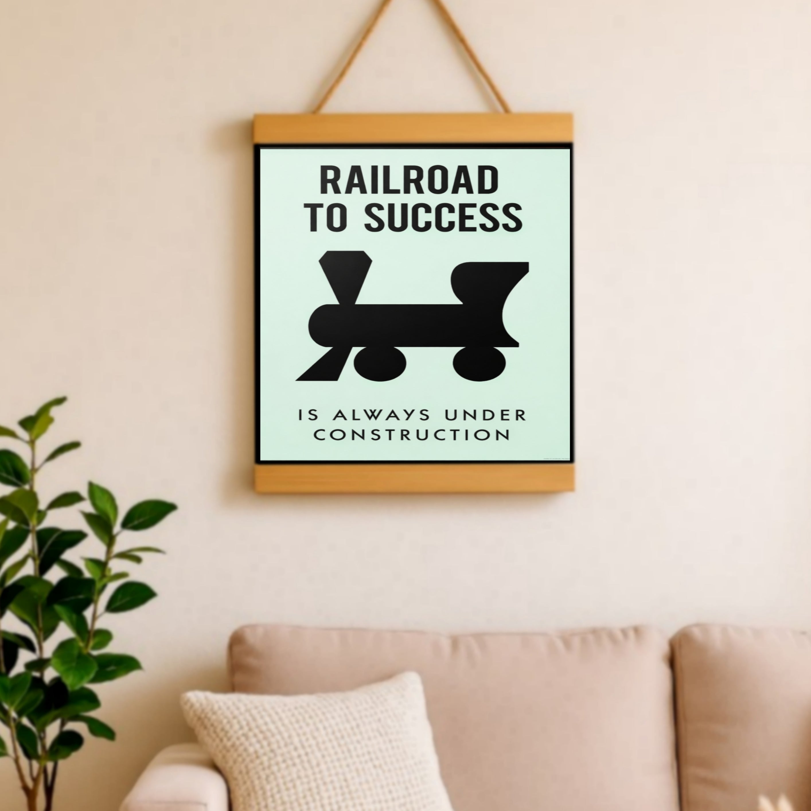 Railroad to Success Wall Art – Entrepreneur Motivation 13x19in Laminated or Framed| Business Mindset Decor