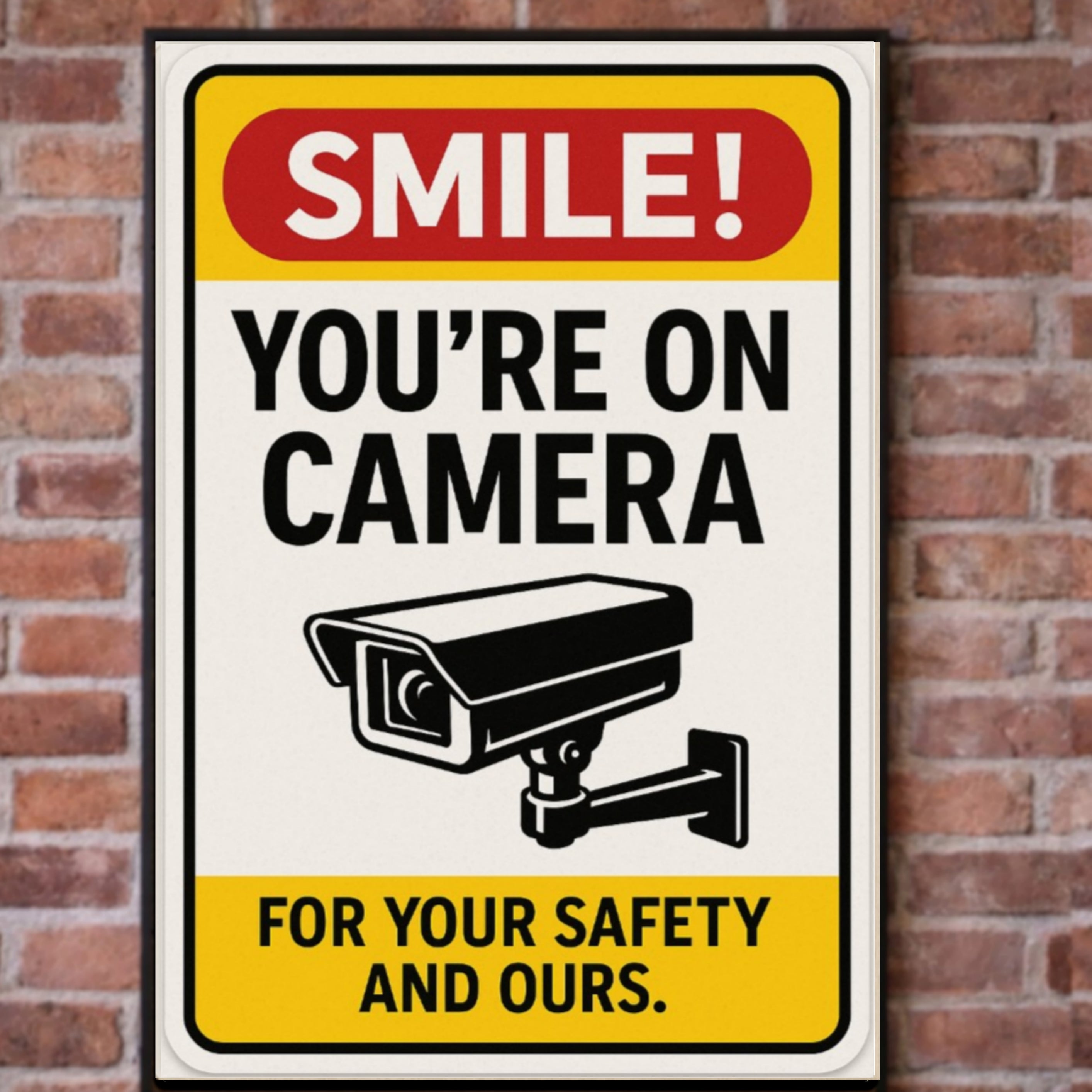 Smile You’re On Camera Security Sign – Home Surveillance Warning Sign | Security Camera Notice