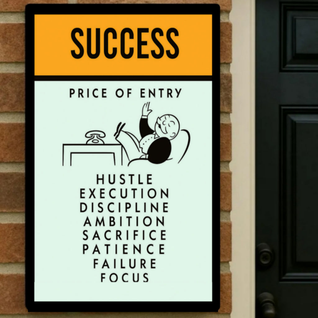 Success Poster – Price of Entry Motivational Wall Art | Hustle Discipline Focus Decor 13x19in