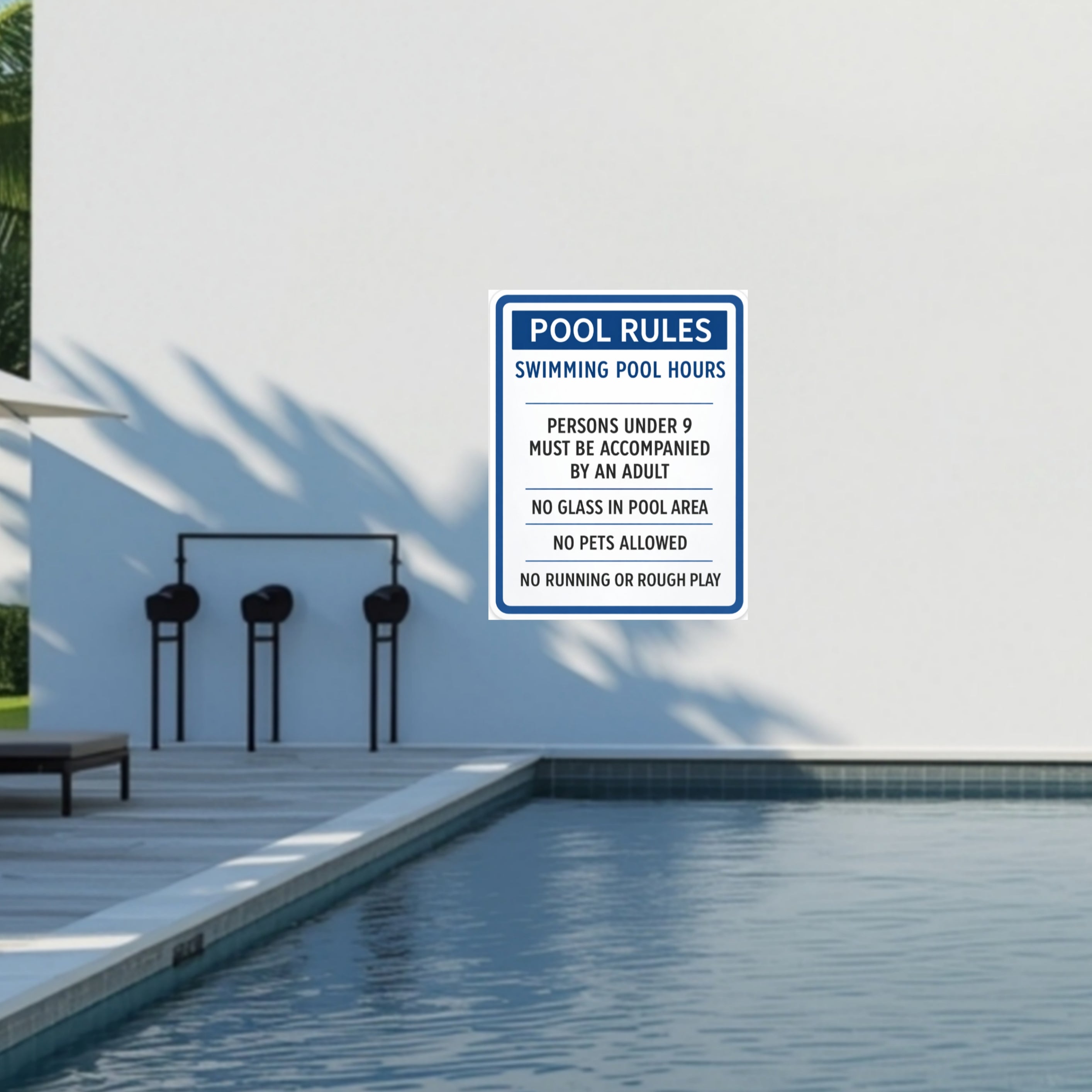 Pool Rules Sign Swimming Pool Safety Poster 13x19 Laminated Pool Area Rules Sign Outdoor Backyard Pool Decor