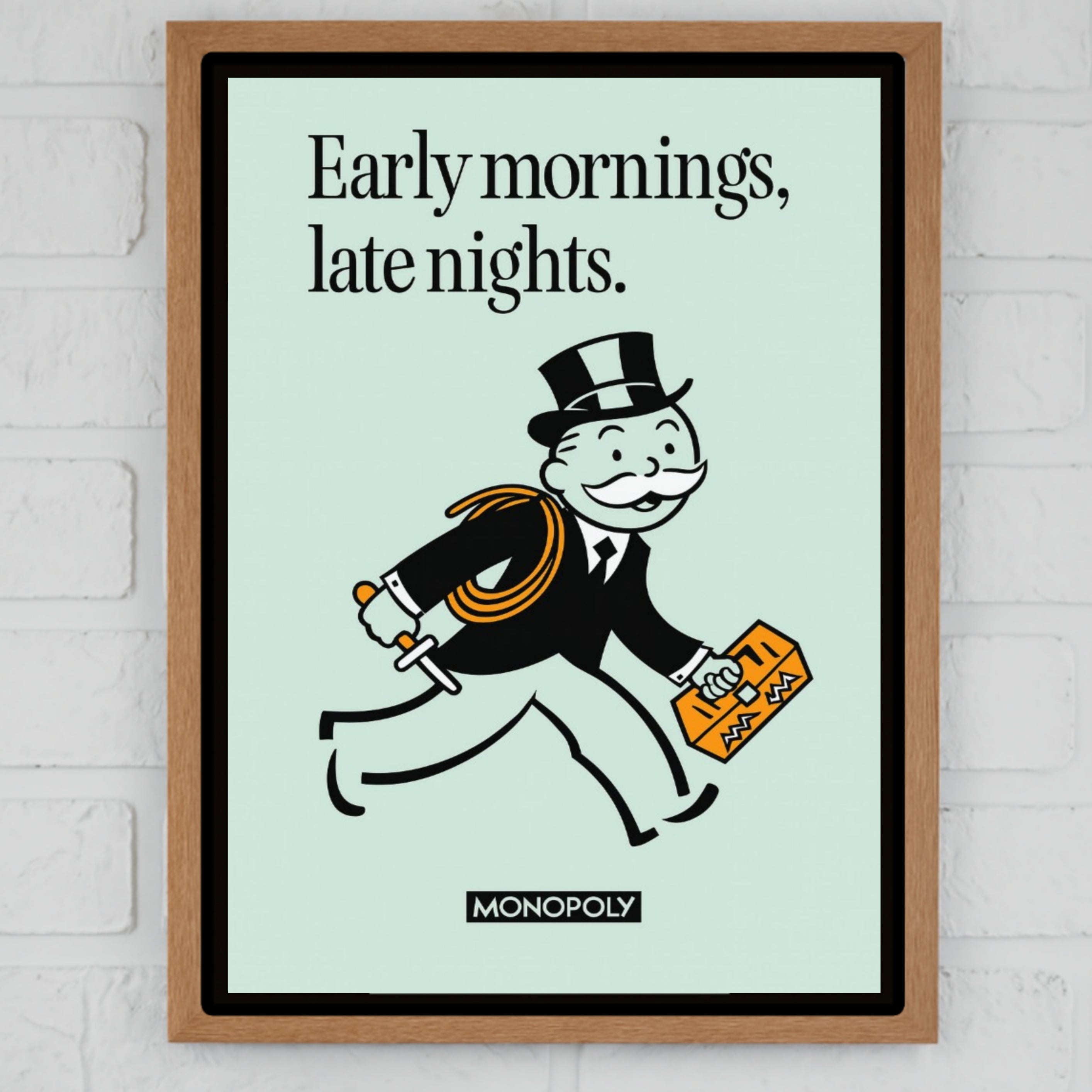 Early Mornings Late Nights Motivational Poster – Hustle Mindset Wall Art | 13x19 Laminated Print