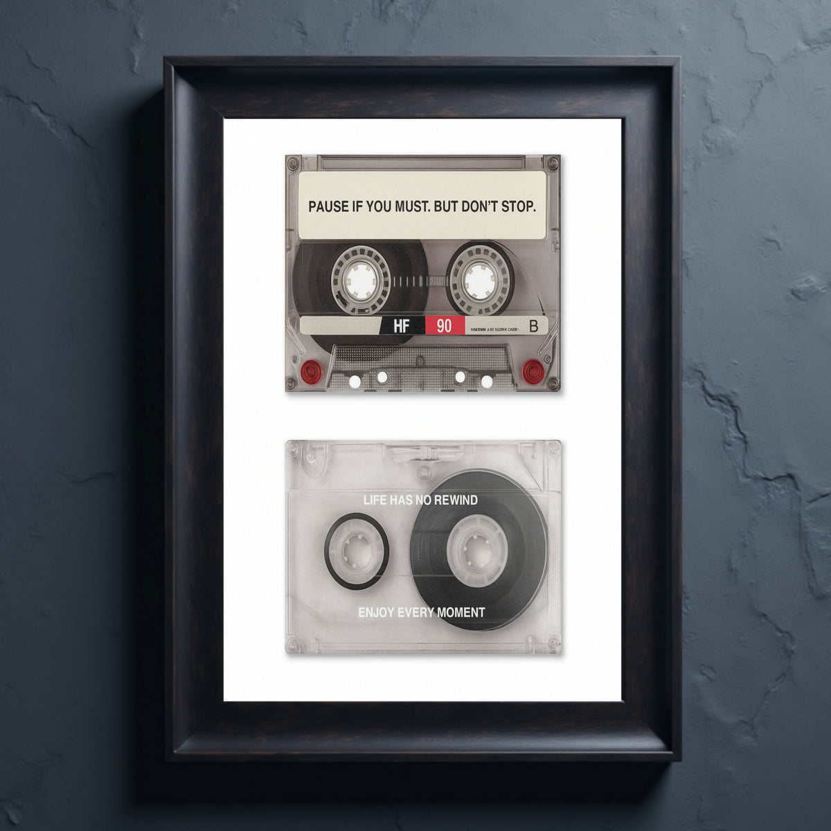 Retro Cassette Motivational Wall Art Pause If You Must But Don’t Stop Vintage Aesthetic Decor Laminated 13x19