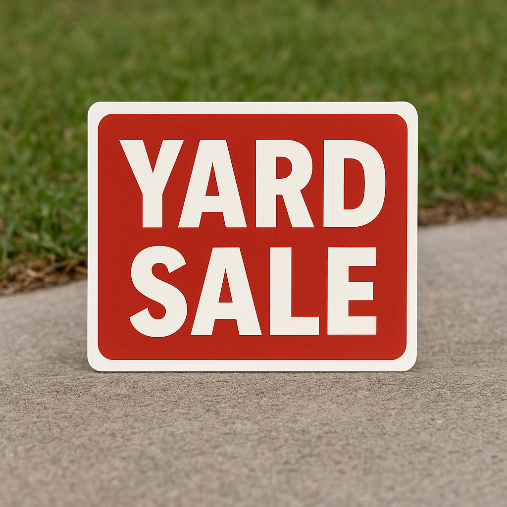 Yard Sale Sign – 19x13 Outdoor Garage Sale Sign | Bold Lawn & Driveway Sale Display