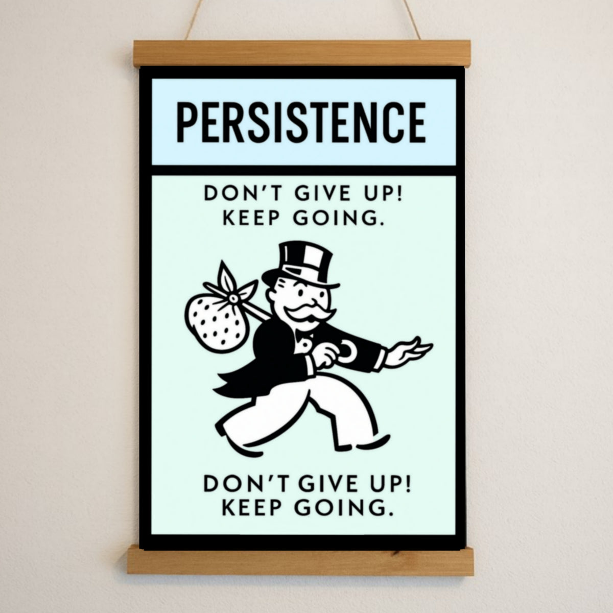 Persistence Motivational Poster – Don’t Give Up Keep Going | Success Mindset Wall Art 13x19in