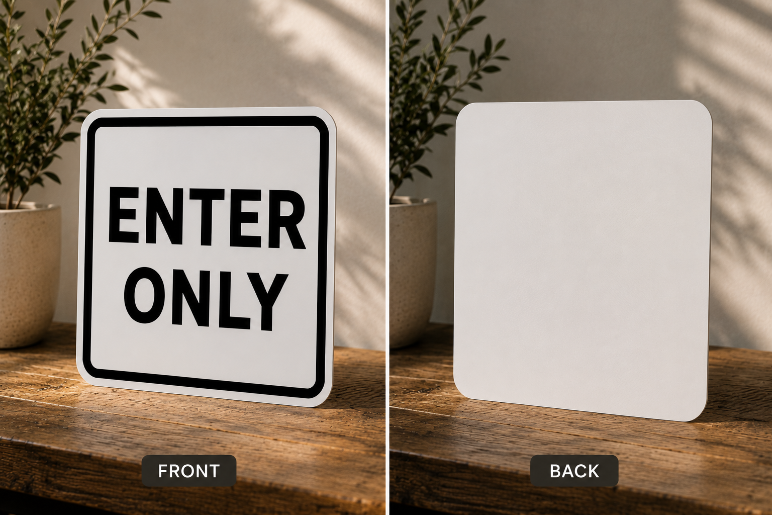 Exit Enter Signs Set | 12x12 Laminated Business Signs | Modern Office Decor | Glossy Wall Signs