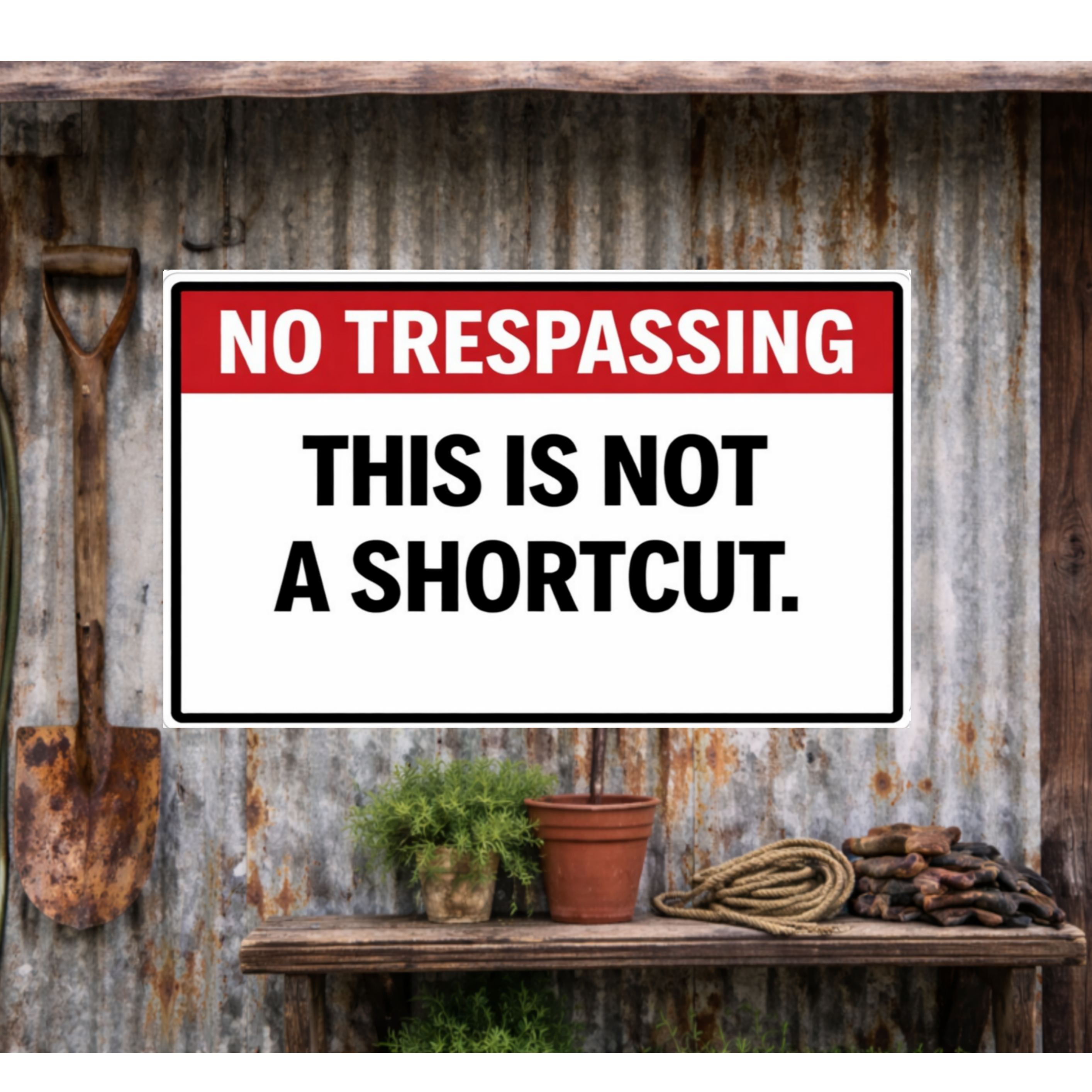 No Trespassing This Is Not A Shortcut Sign 13x19 Laminated Outdoor Warning Sign Private Property Yard Sign Funny Security Sign