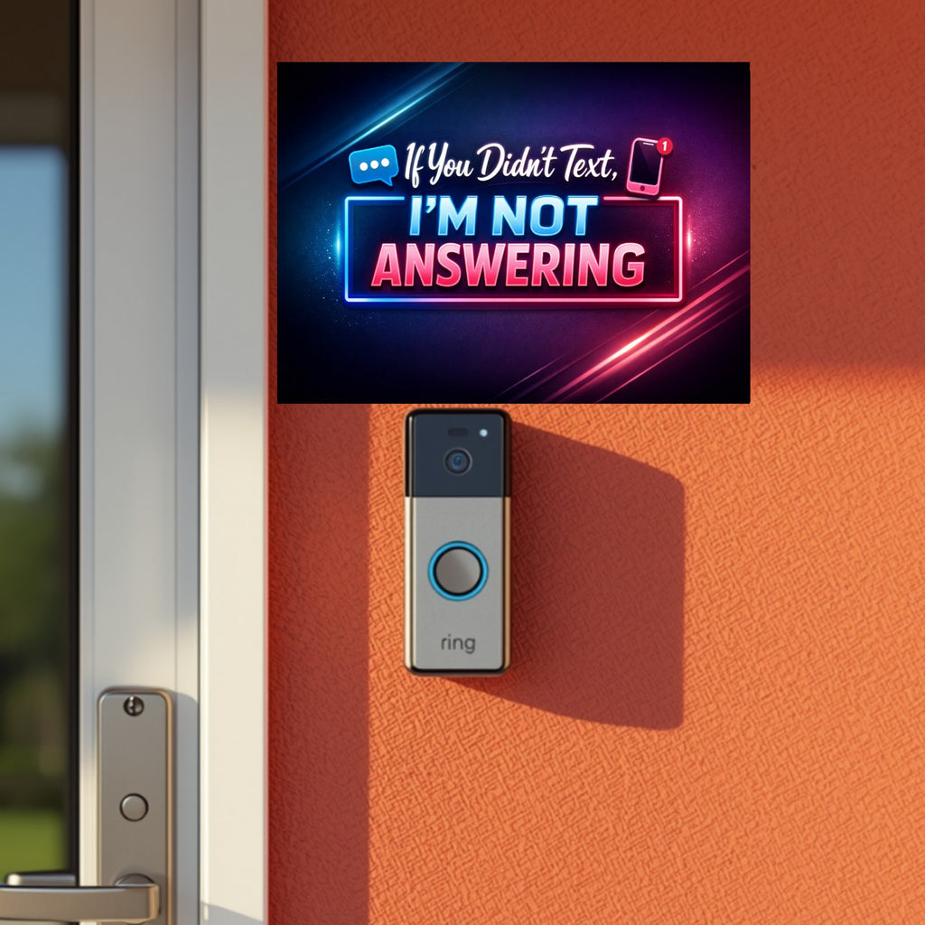 No Text, No Answer” Door Sign – Modern Funny Entryway Decor | Do Not Disturb Home Sign