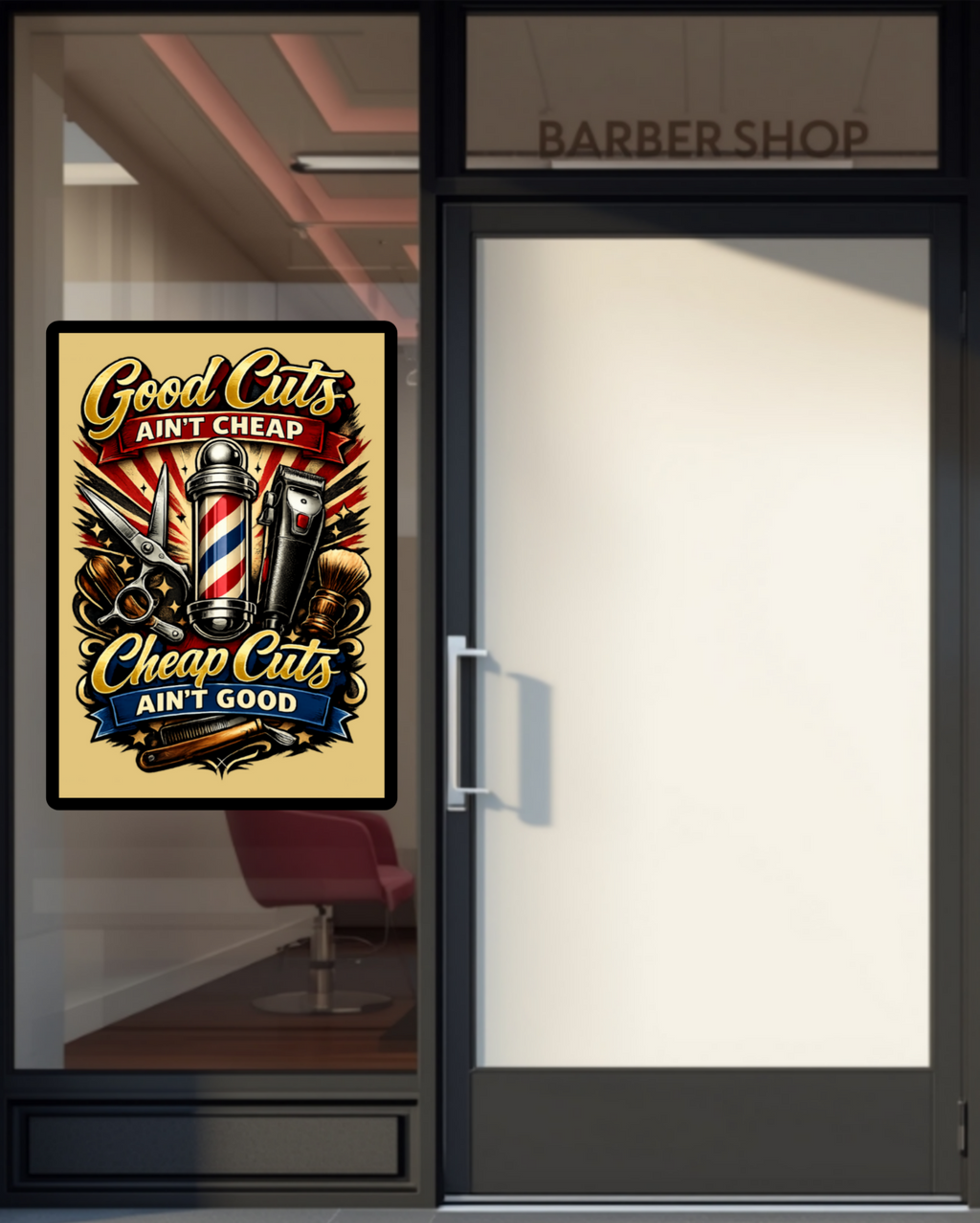 Good Cuts Ain’t Cheap Barber Poster 13x19 Laminated Barber Shop Decor Haircut Sign Funny Barber Wall Art