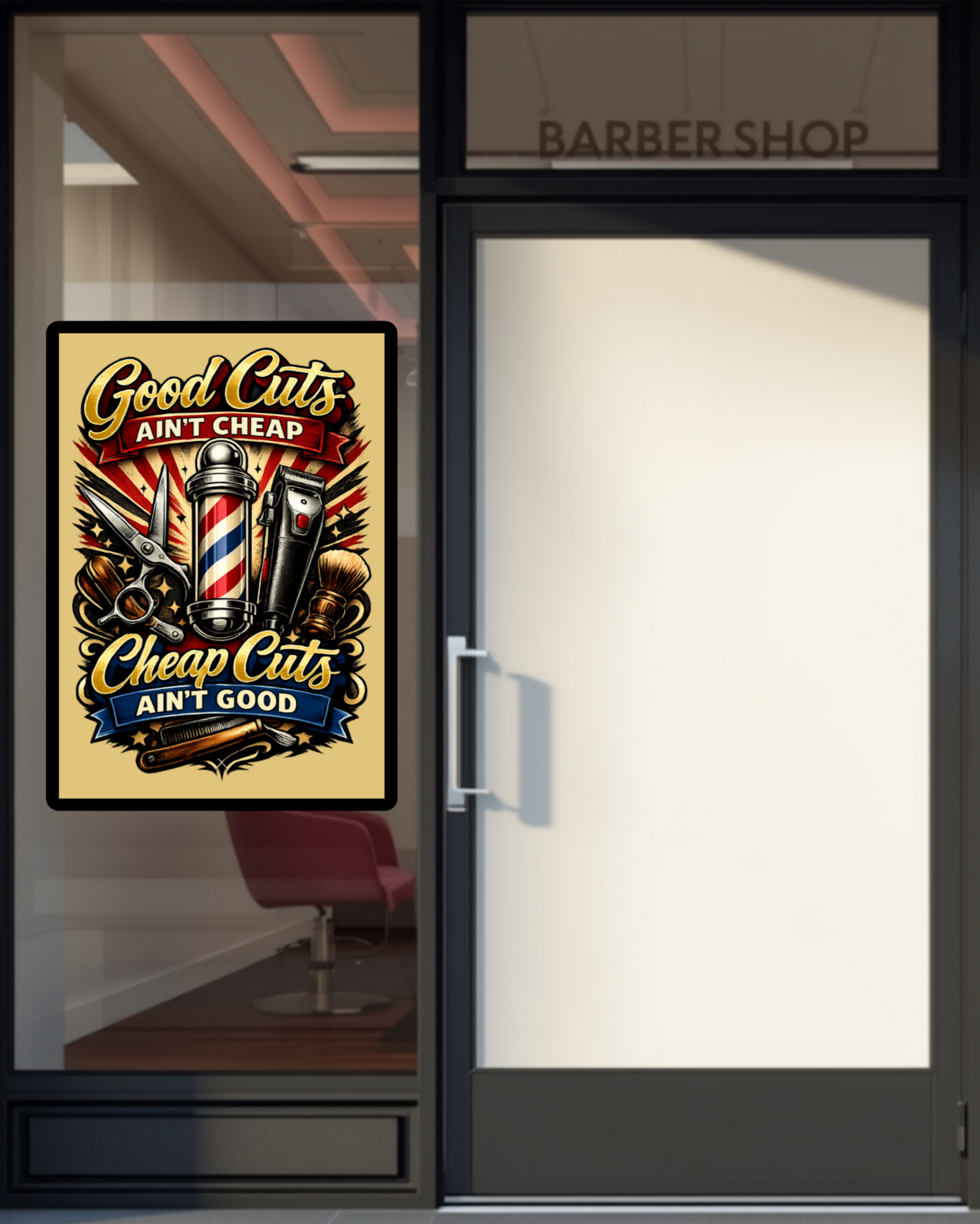 Good Cuts Ain’t Cheap Barber Poster 13x19 Laminated Barber Shop Decor Haircut Sign Funny Barber Wall Art