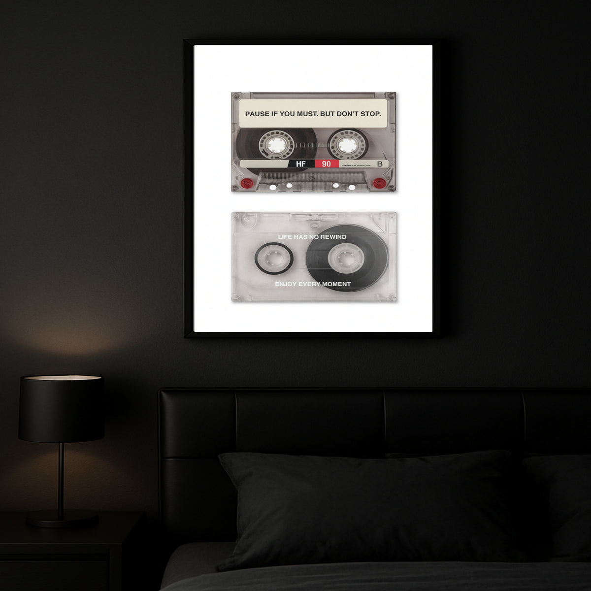 Retro Cassette Motivational Wall Art Pause If You Must But Don’t Stop Vintage Aesthetic Decor Laminated 13x19