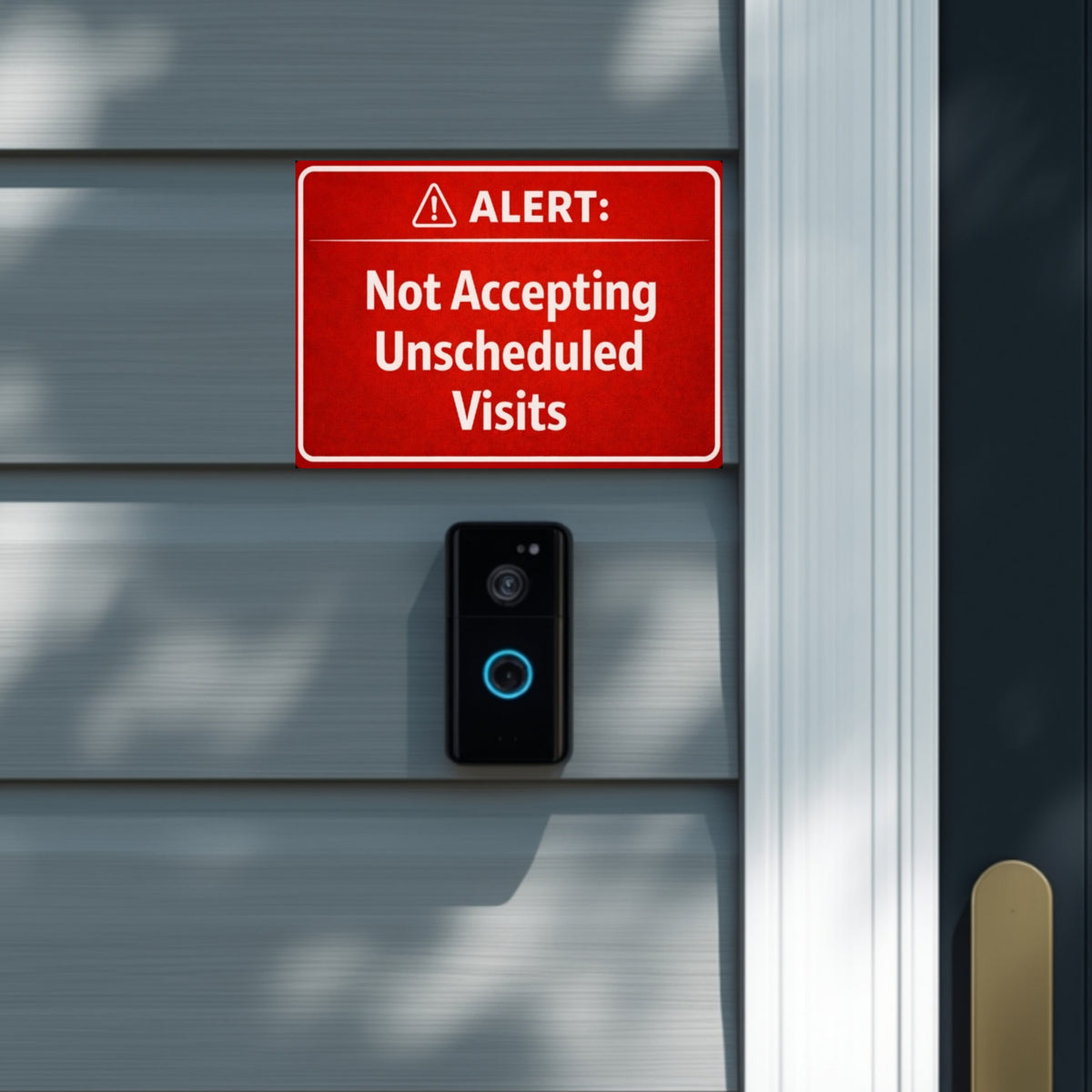 Alert Not Accepting Unscheduled Visits Sign Funny No Soliciting Door Sign Home Privacy Decor