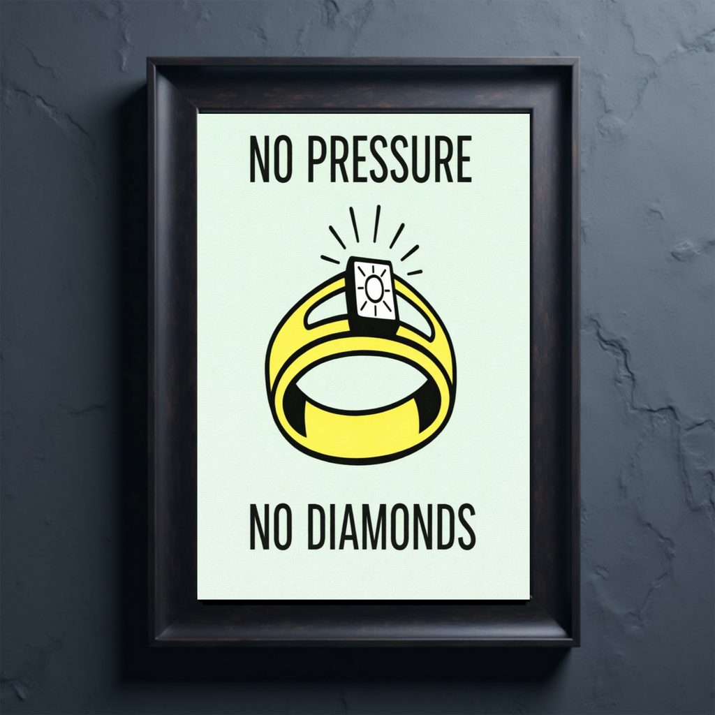 No Pressure No Diamonds Motivational Poster – Hard Work Success Wall Art 13x19in Laminated or Framed