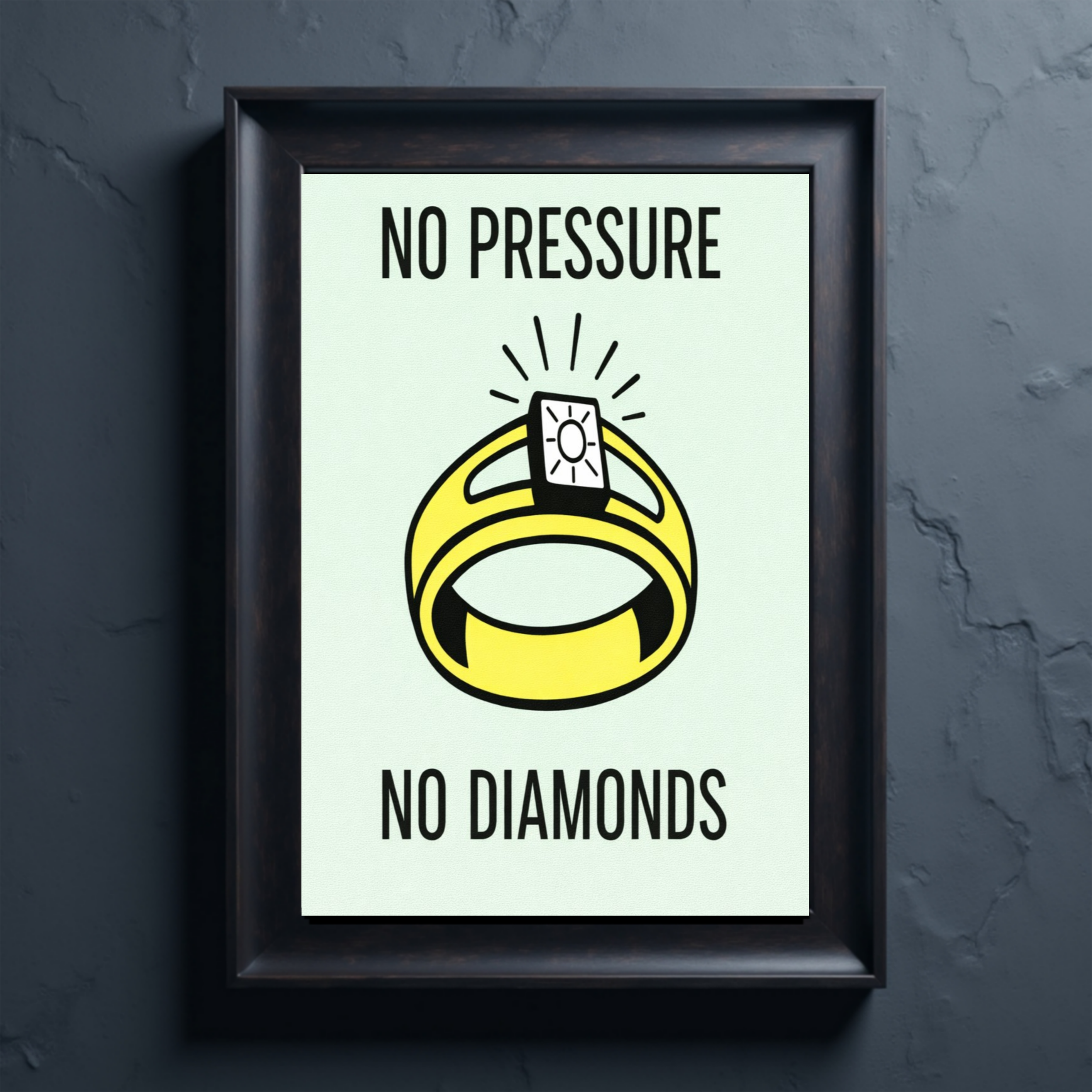 No Pressure No Diamonds Motivational Poster – Hard Work Success Wall Art 13x19in Laminated or Framed