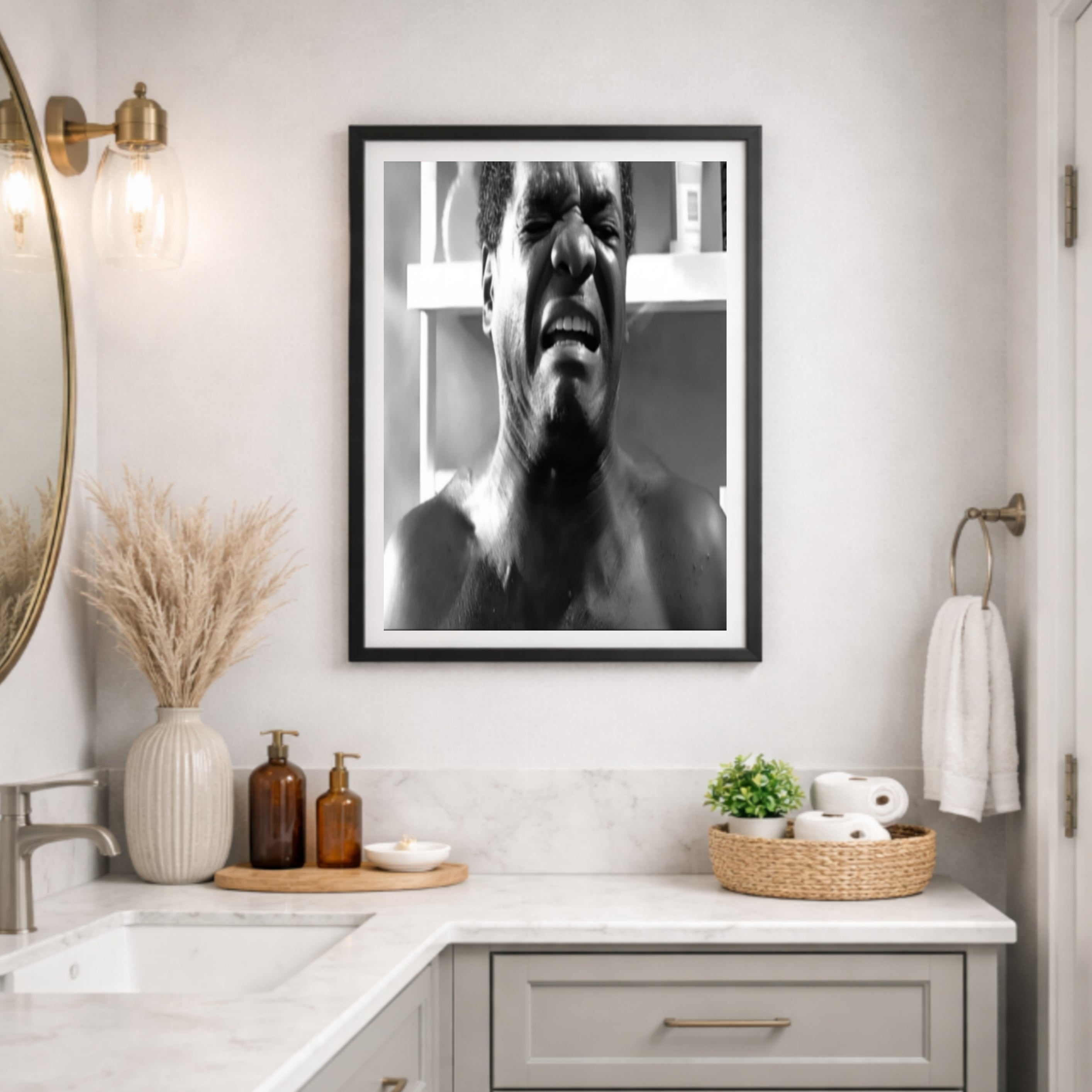 Friday Movie Inspired Wall Art – Pops & Craig Classic Scene Print | Funny Urban Nostalgia Decor | Black & White Framed Poster