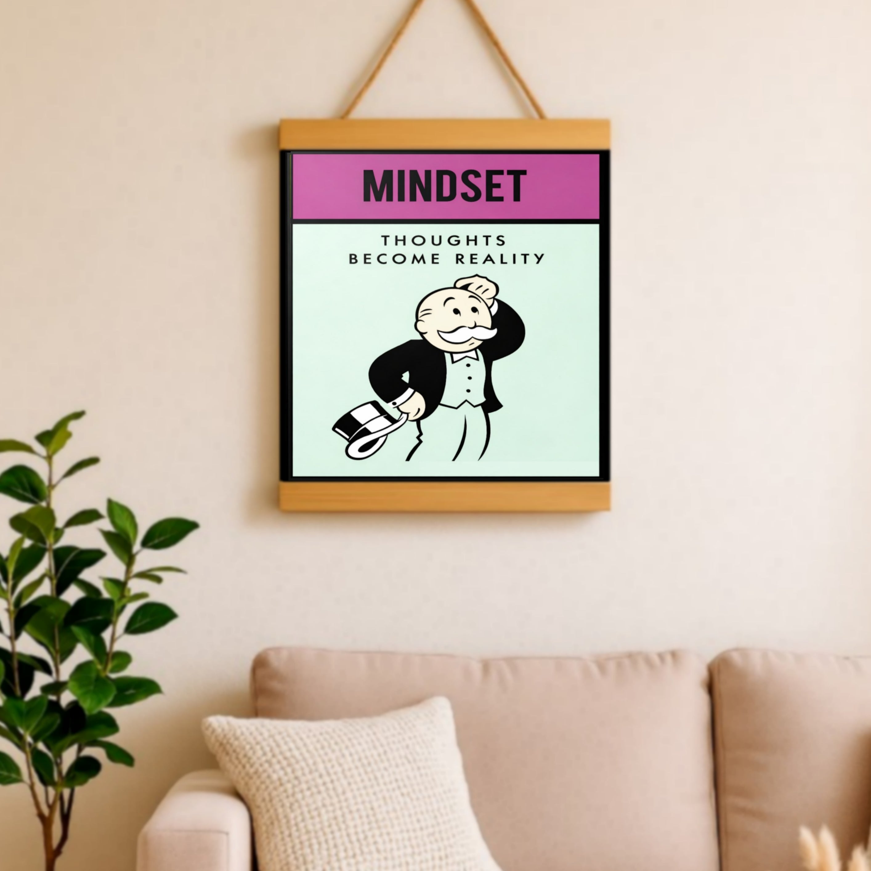 Mindset Wall Art Thoughts Become Reality Motivational Poster 13x19 Laminated Success Mindset Decor Inspirational Office Wall Art