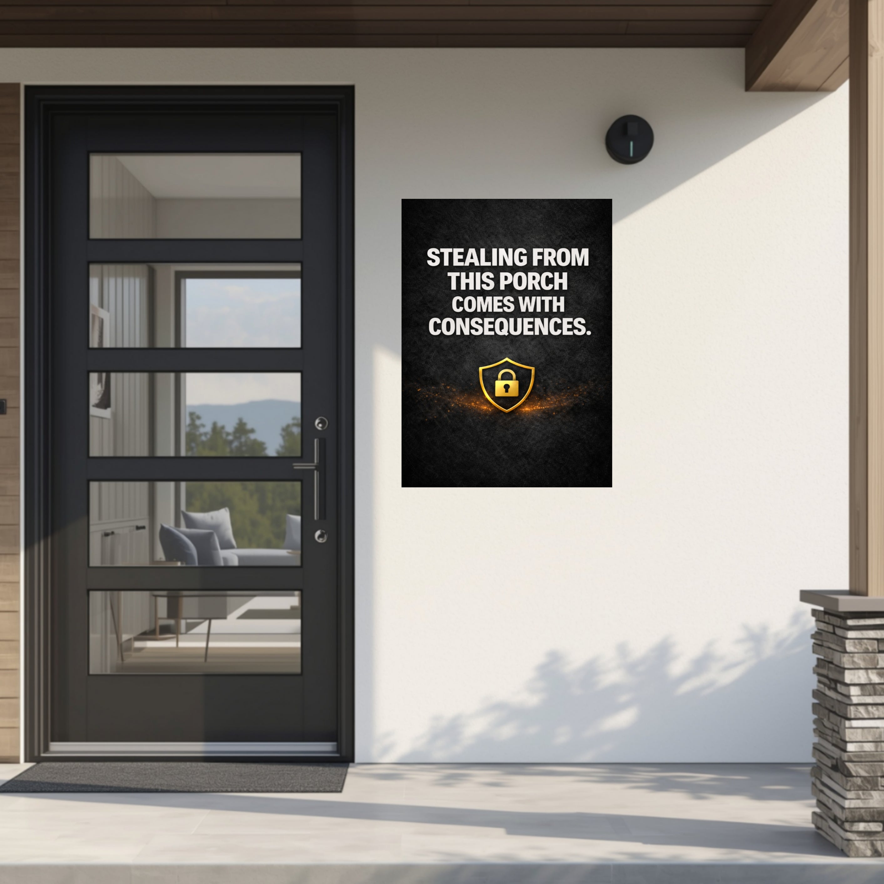 Porch Pirate Warning Sign 13x19 Laminated Outdoor Sign Stealing From This Porch Comes With Consequences Security Sign