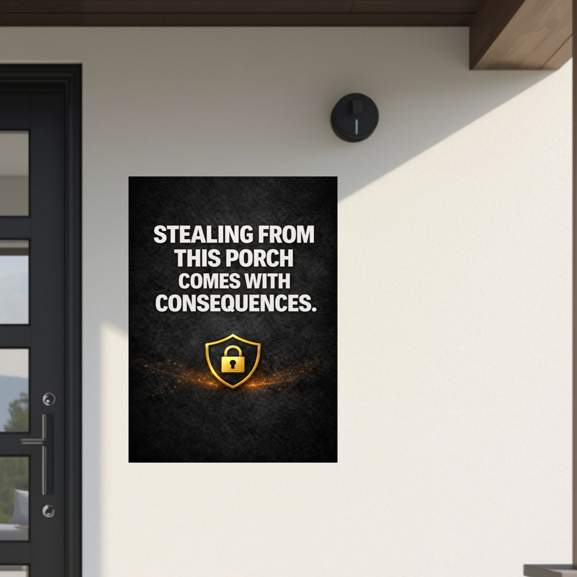 Porch Pirate Warning Sign 13x19 Laminated Outdoor Sign Stealing From This Porch Comes With Consequences Security Sign
