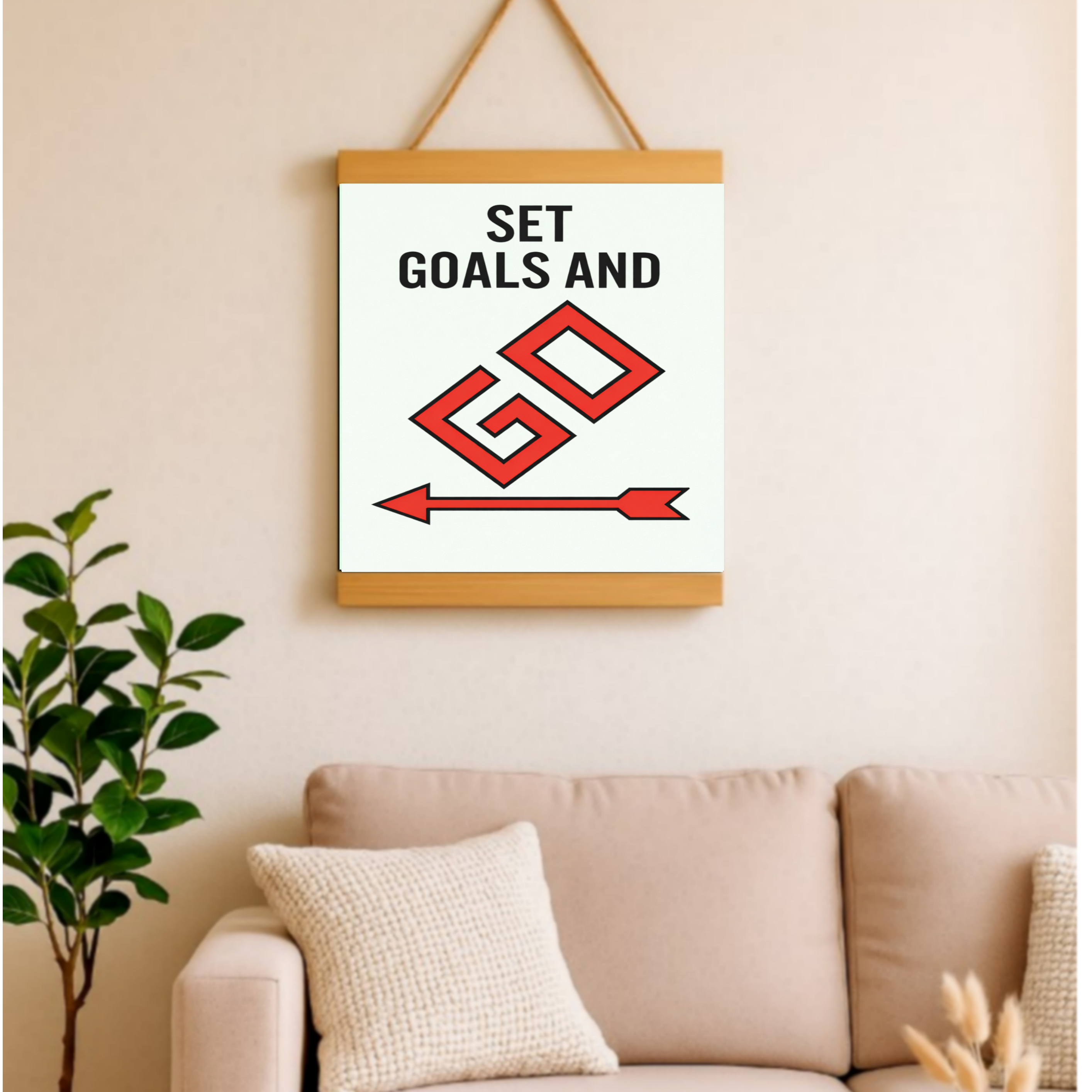 Set Goals and Go Motivational Monopoly Laminated or Framed Print – Success Mindset Wall Art for Entrepreneurs