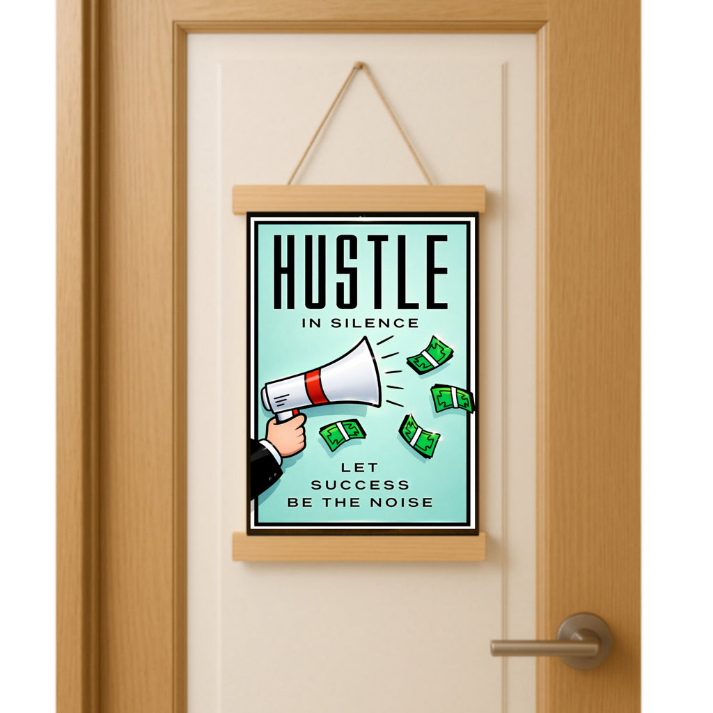 Hustle In Silence Let Success Be The Noise Poster – 13x19 Laminated Motivational Wall Art