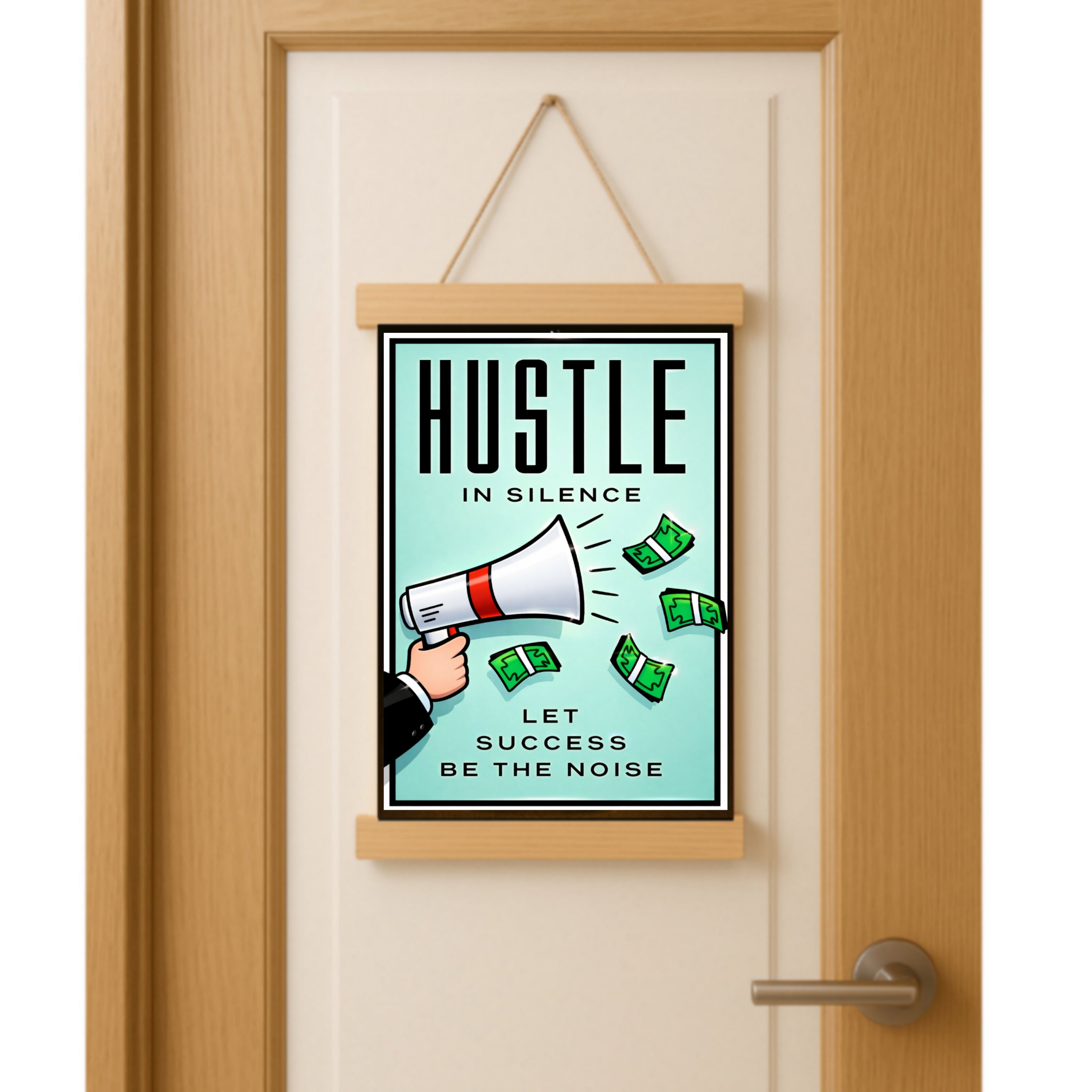 Hustle In Silence Let Success Be The Noise Poster – 13x19 Laminated Motivational Wall Art