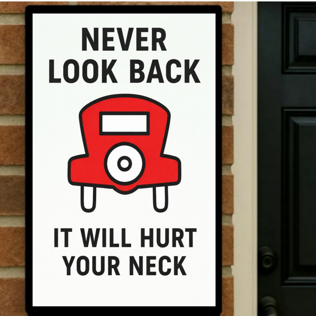 Never Look Back Motivational Monopoly Print – Success Mindset Wall Art 13x19in Laminated or Framed
