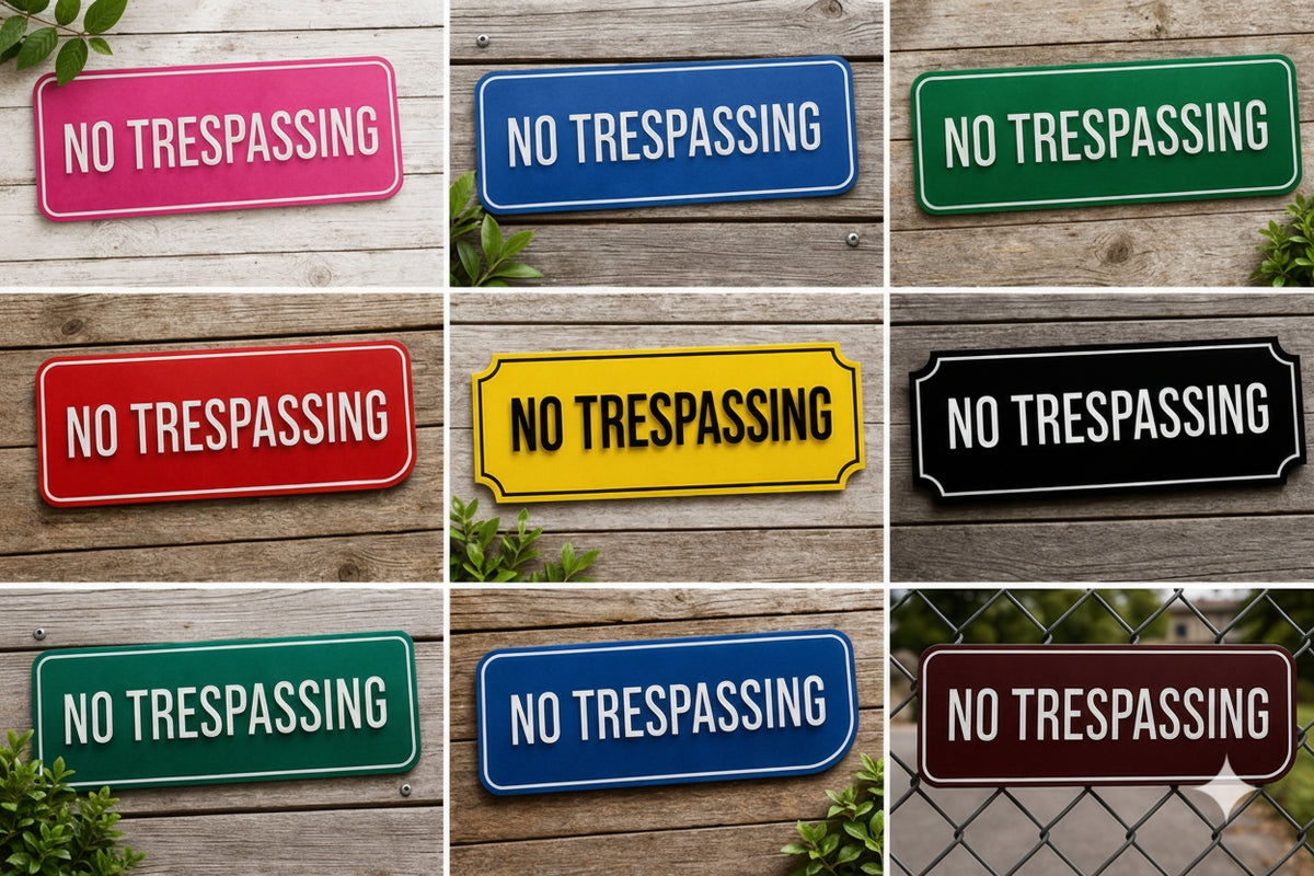No Trespassing Signs – Multiple Styles & Colors | Outdoor Property Warning Signs or 4x11)