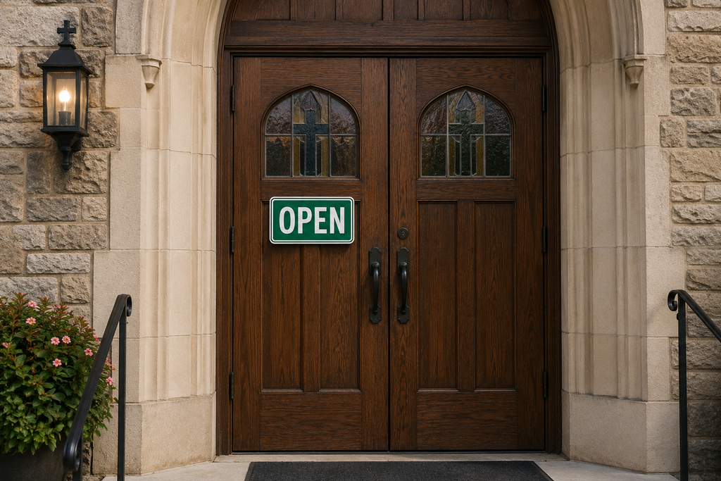 Open Closed Signs | 6x12 Laminated Business Door Signs | Glossy Storefront Decor | Modern Shop Signs