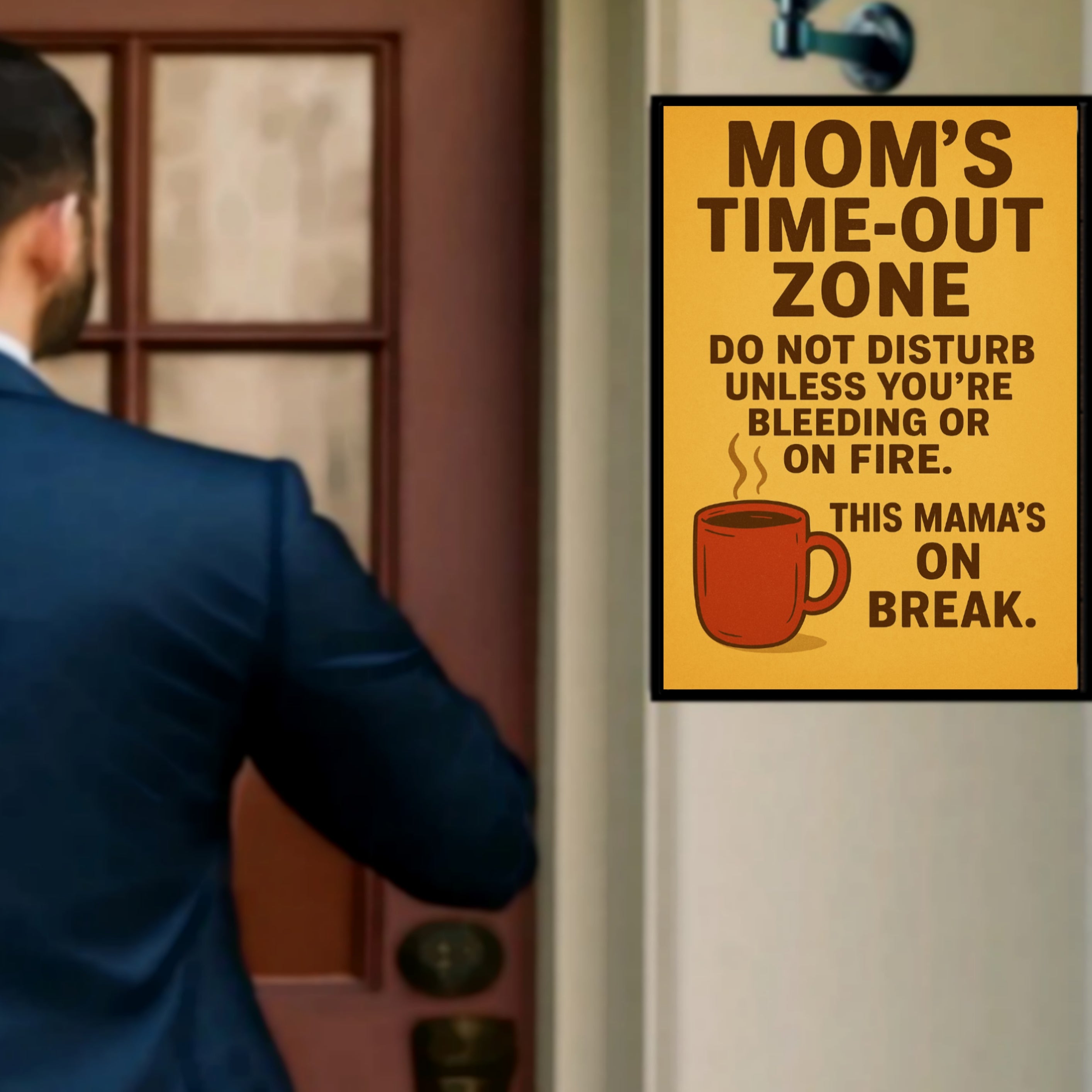 Mom's Time-Out Zone Sign | 13x19 Laminated Print | Funny Mom Wall Decor | Weather Resistant Home Sign | Gift for Moms