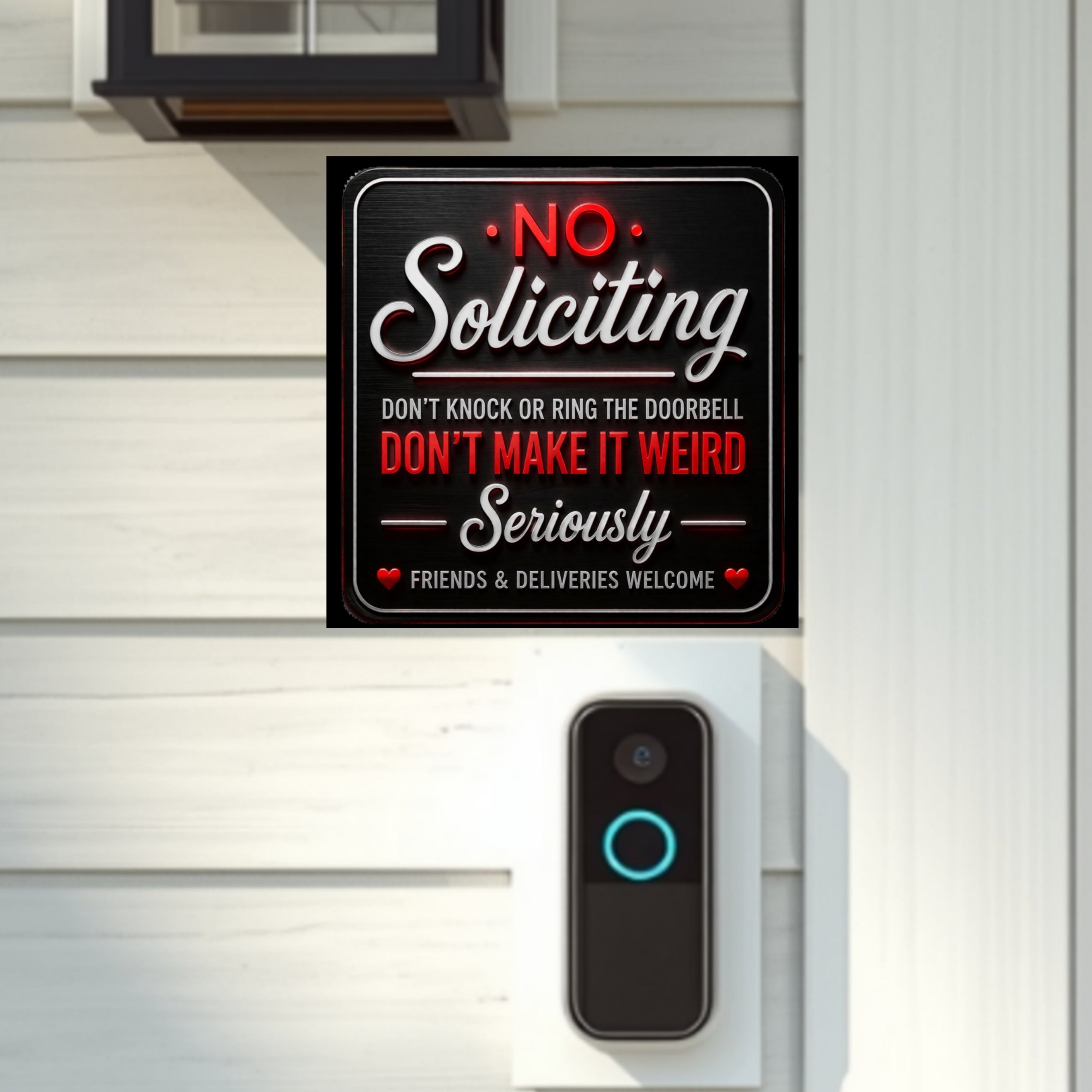 No Soliciting Don’t Make It Weird Funny Door Sign Modern Home Decor Statement Piece, 6x9in