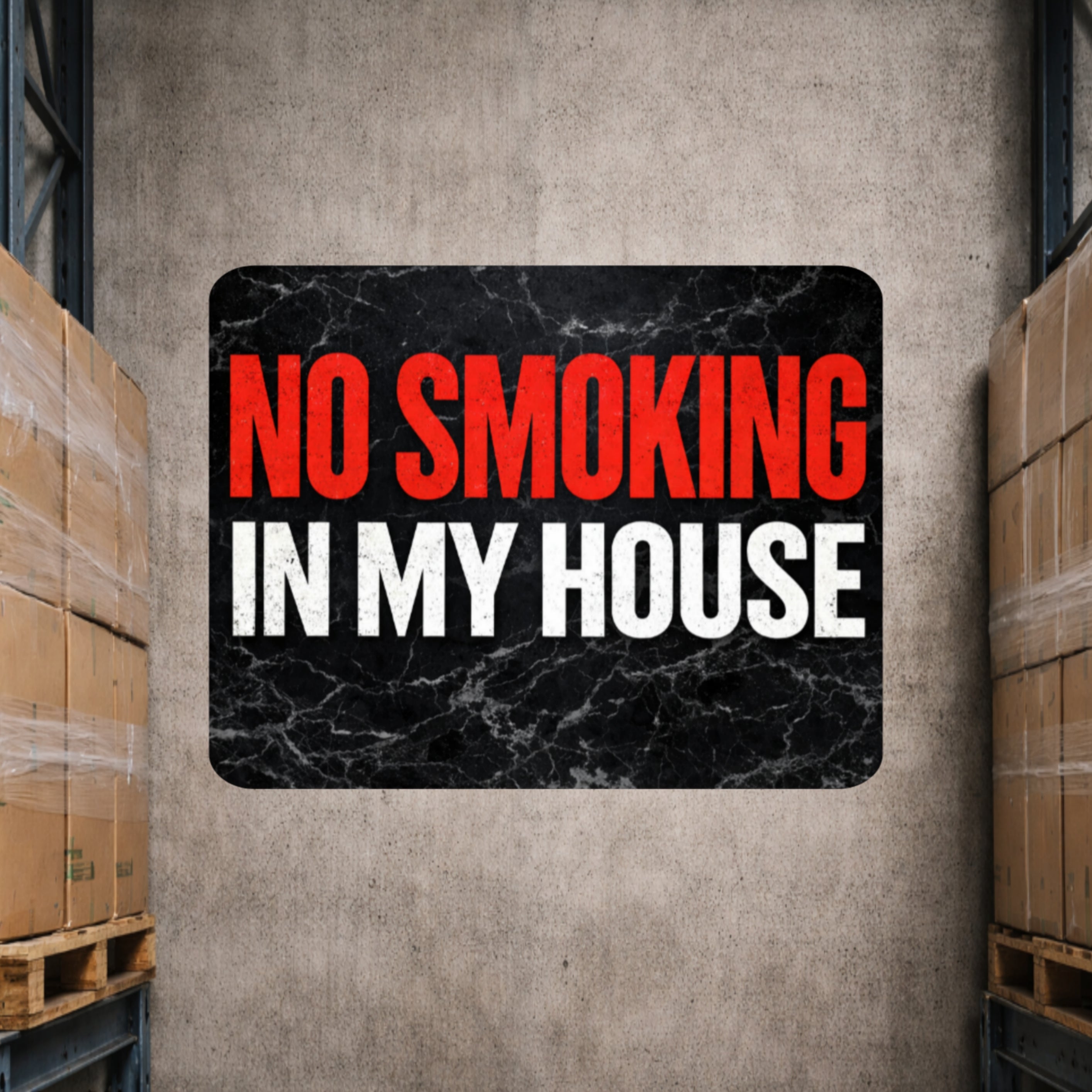 No Smoking In My House Sign – Bold Home No Smoking Wall Decor, Modern Door Sign, Laminated House Rules Sign 6x9in 19x13in