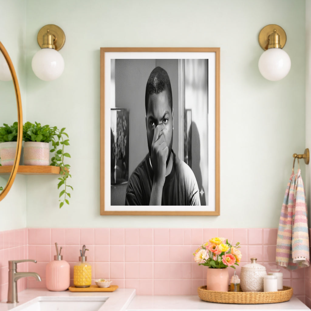 Friday Movie Inspired Wall Art – Pops & Craig Classic Scene Print | Funny Urban Nostalgia Decor | Black & White Framed Poster