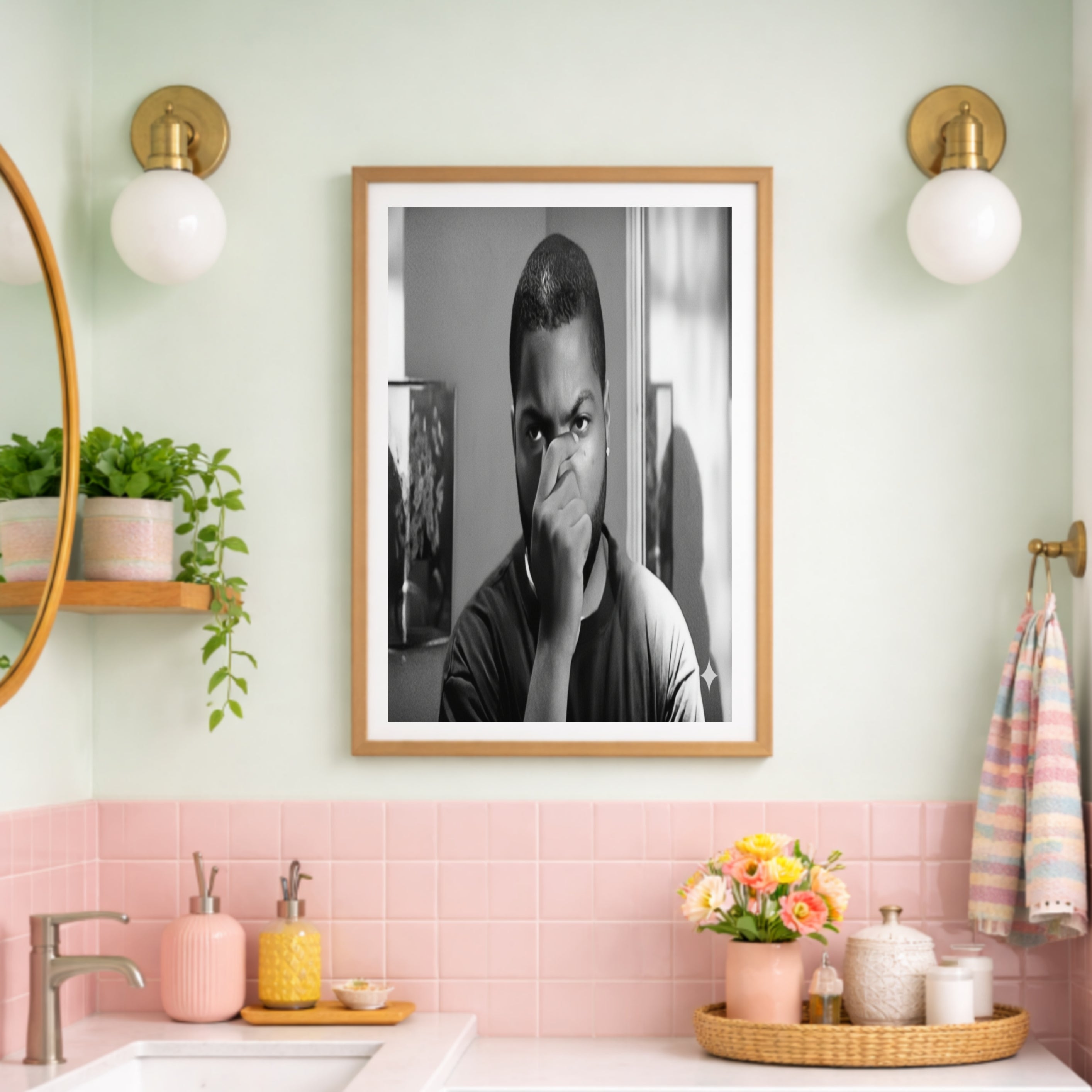 Friday Movie Inspired Wall Art – Pops & Craig Classic Scene Print | Funny Urban Nostalgia Decor | Black & White Framed Poster