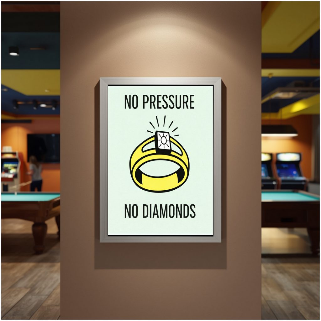 No Pressure No Diamonds Motivational Poster – Hard Work Success Wall Art 13x19in Laminated or Framed