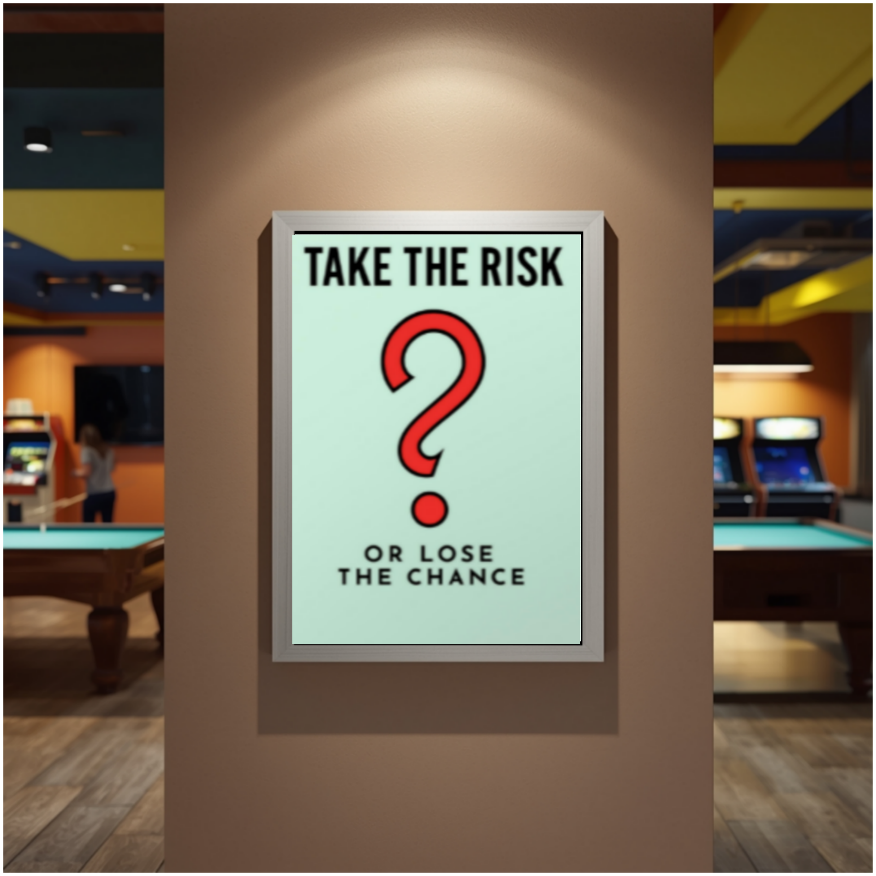 Take the Risk or Lose the Chance Monopoly – Motivational Success Wall Art 13x19in Laminated or Framed