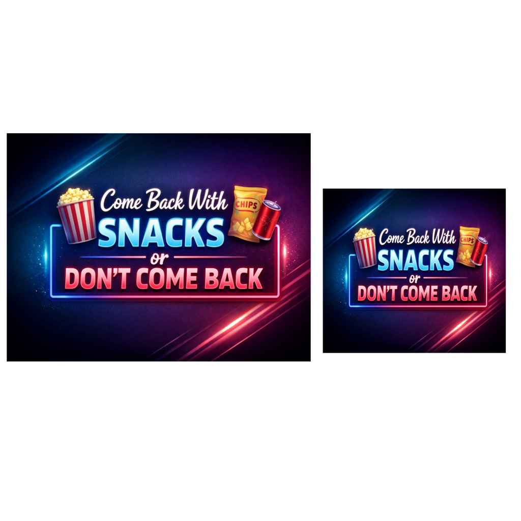 Funny No Soliciting Sign – “Come Back With Snacks or Don’t Come Back” | Do Not Knock Door Sign | Humorous Entryway Decor