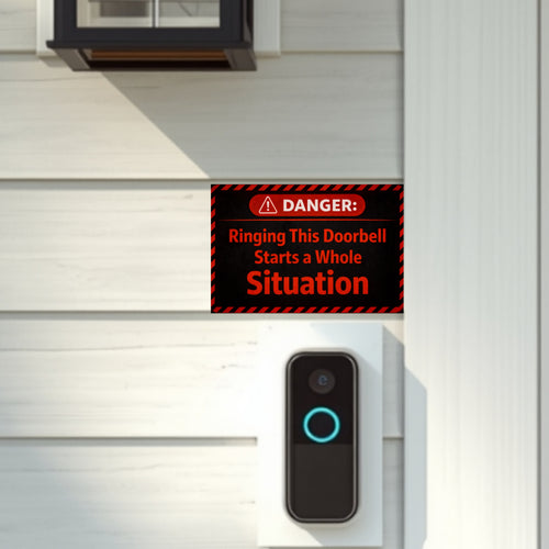 Danger Ringing This Doorbell Starts A Whole Situation Funny Warning Door Sign Bold Home Decor 5x9in