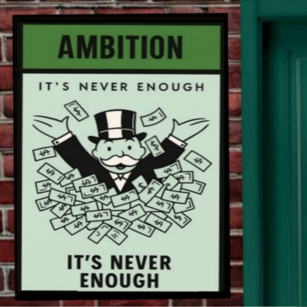 Ambition Motivational Poster – It’s Never Enough | Entrepreneur Mindset Wall Art 13x19in