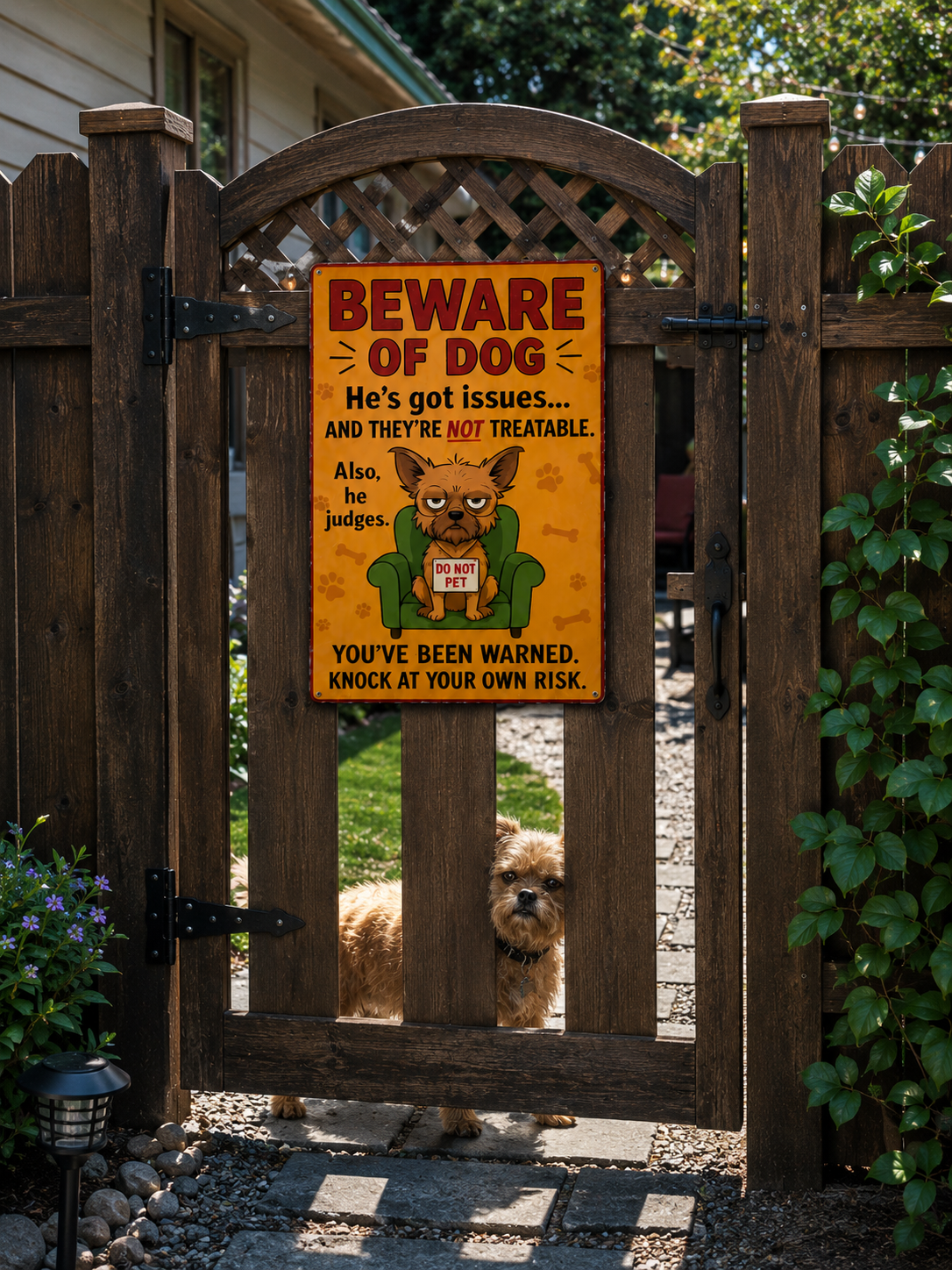 Beware of Dog Sign 13x19 Laminated Print | Funny Dog Warning Sign
