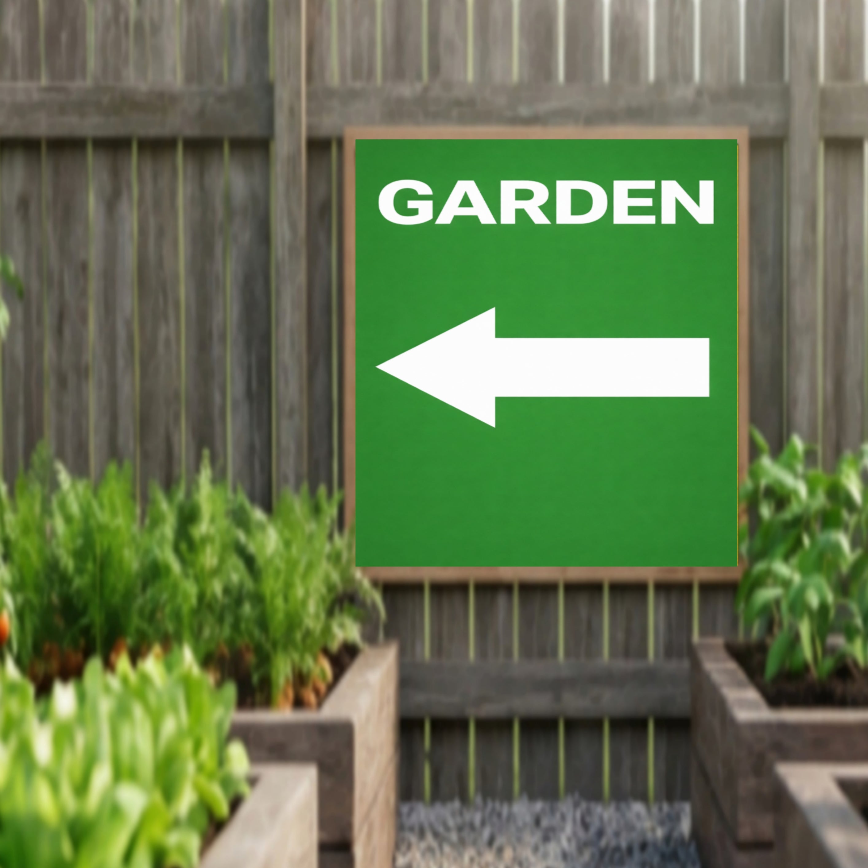 Garden Direction Sign Arrow Yard Sign Outdoor Garden Decor 13x19 Laminated Directional Sign Landscaping Sign