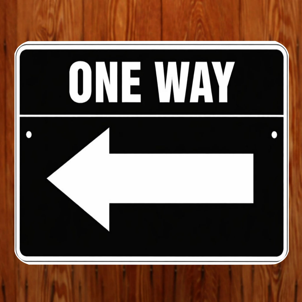 One Way Left Arrow Sign 12x12 – Directional Traffic Sign, Driveway Garage Business Sign, Laminated Aluminum Backing Weather Resistant