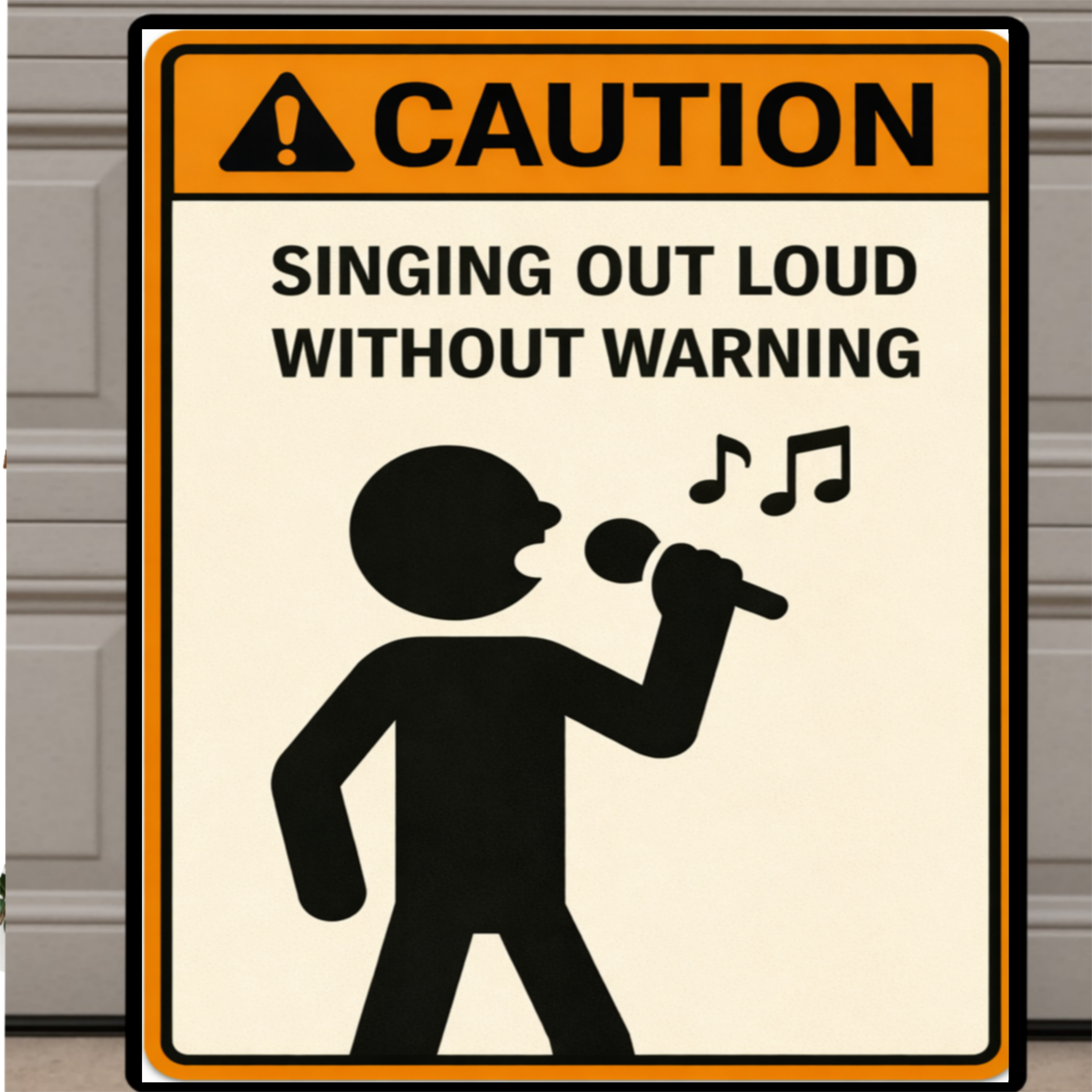 Singing Out Loud Without Warning Funny Caution Sign 13x19 Laminated Print Music Lover Humor Wall Art Funny Decor Gift
