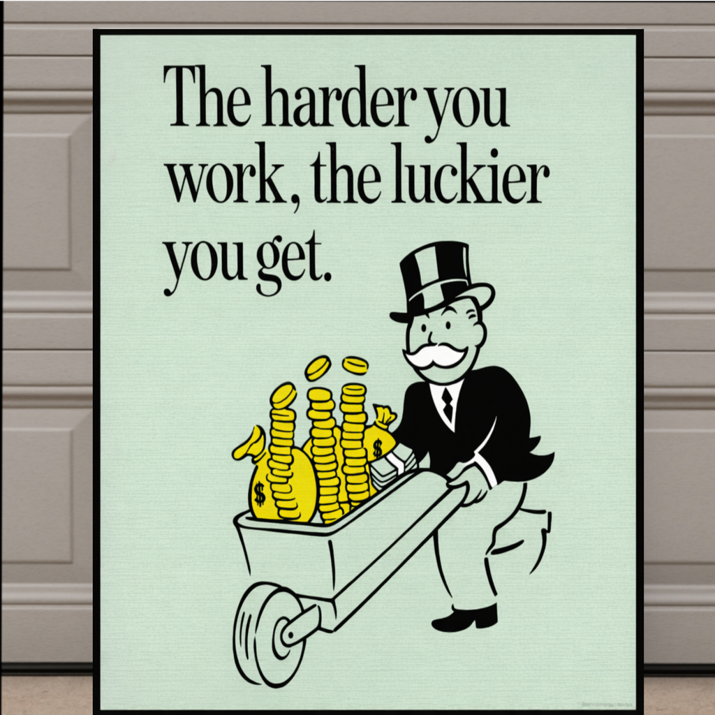The Harder You Work The Luckier You Get Poster – 13x19 Laminated Motivational Wall Art