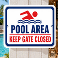 Pool Area Keep Gate Closed Sign 13x19 Laminated Pool Safety Decor Backyard Pool Warning Sign