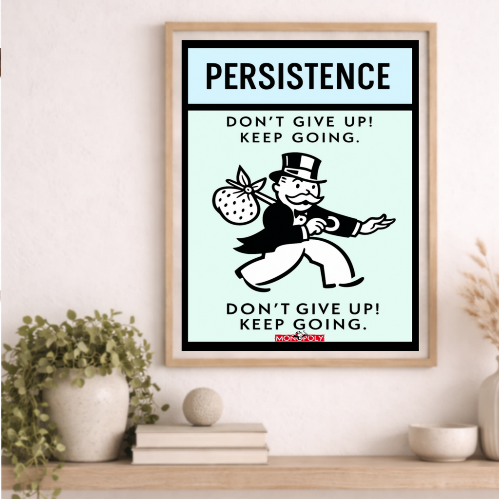 Persistence Motivational Poster – Don’t Give Up Keep Going | Success Mindset Wall Art 13x19in