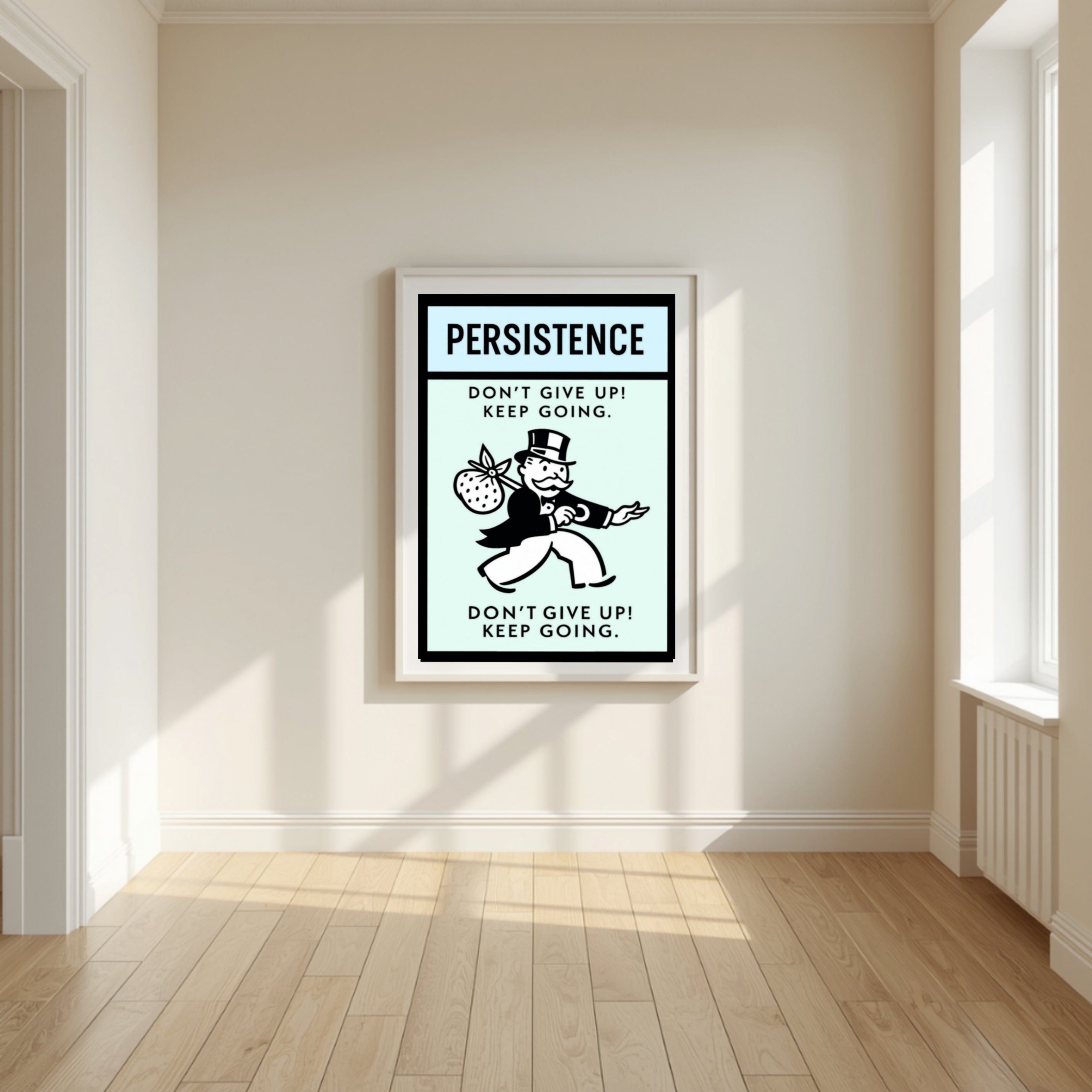 Persistence Motivational Poster – Don’t Give Up Keep Going | Success Mindset Wall Art 13x19in
