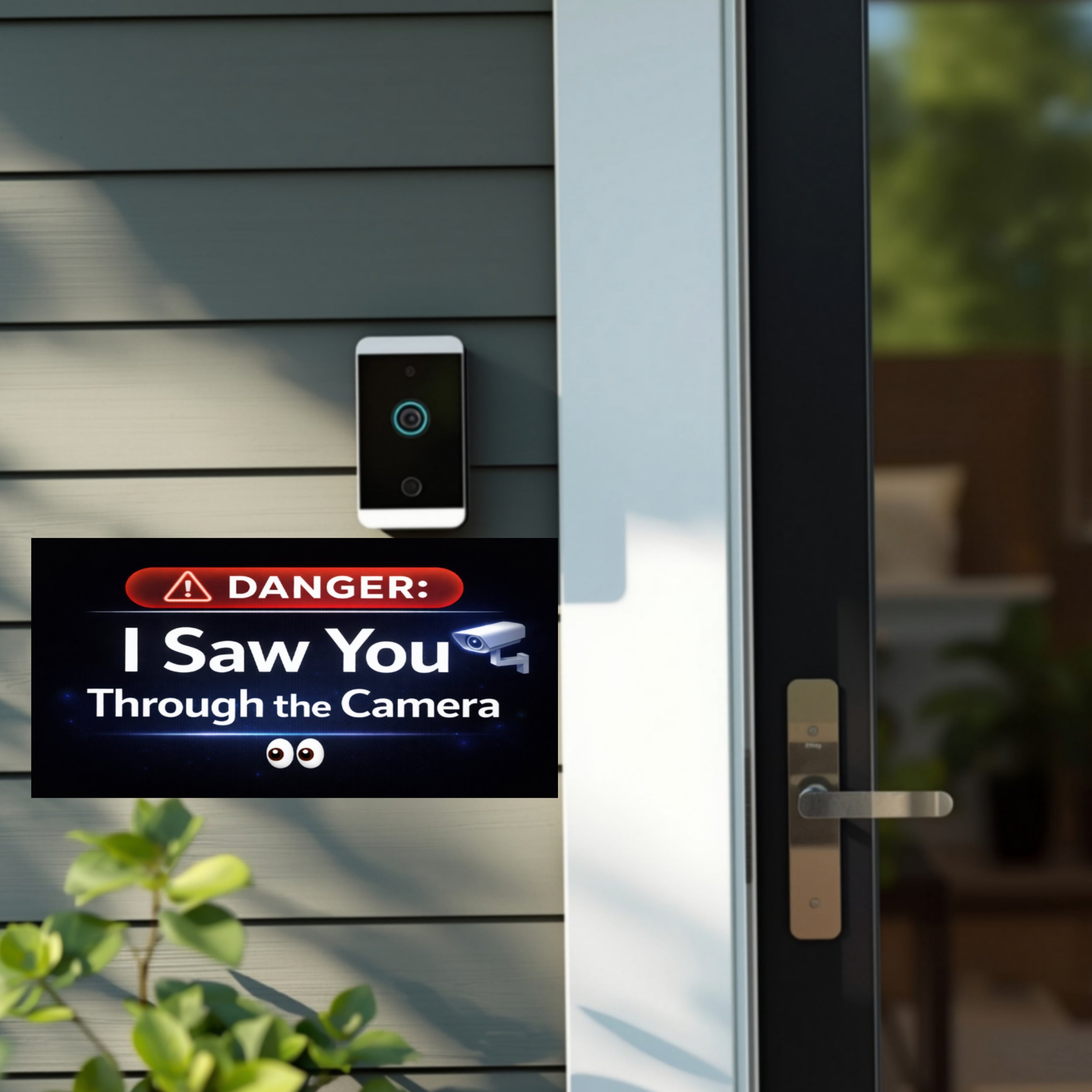 Security Camera Warning Sign I Saw You Through The Camera Modern Door Sign Home Protection Decor